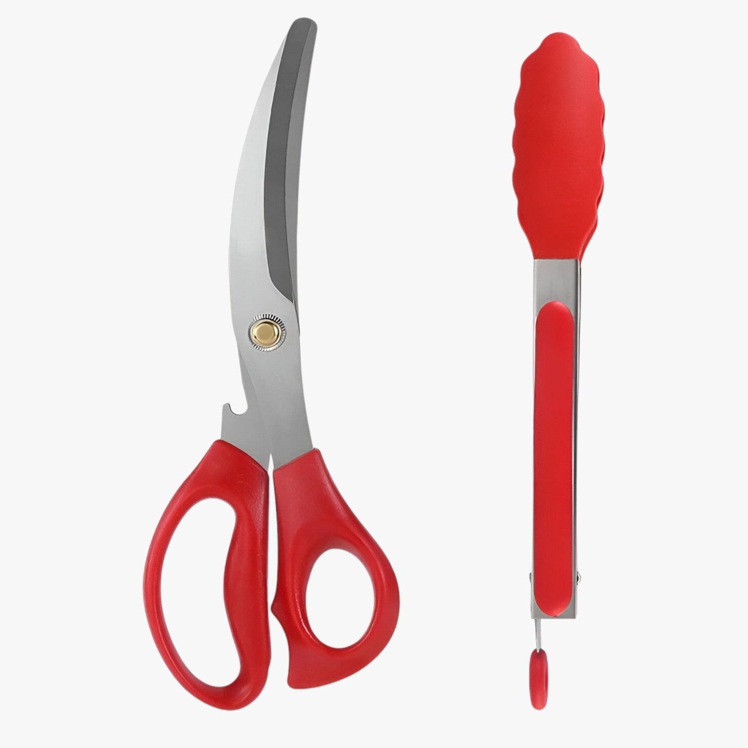 Rhett | Non-Grip & Handy - Set di pinze per barbecue RVS - rosso 2pz - Kitchen kitchen accessory kitchen tools - Concept Palermo