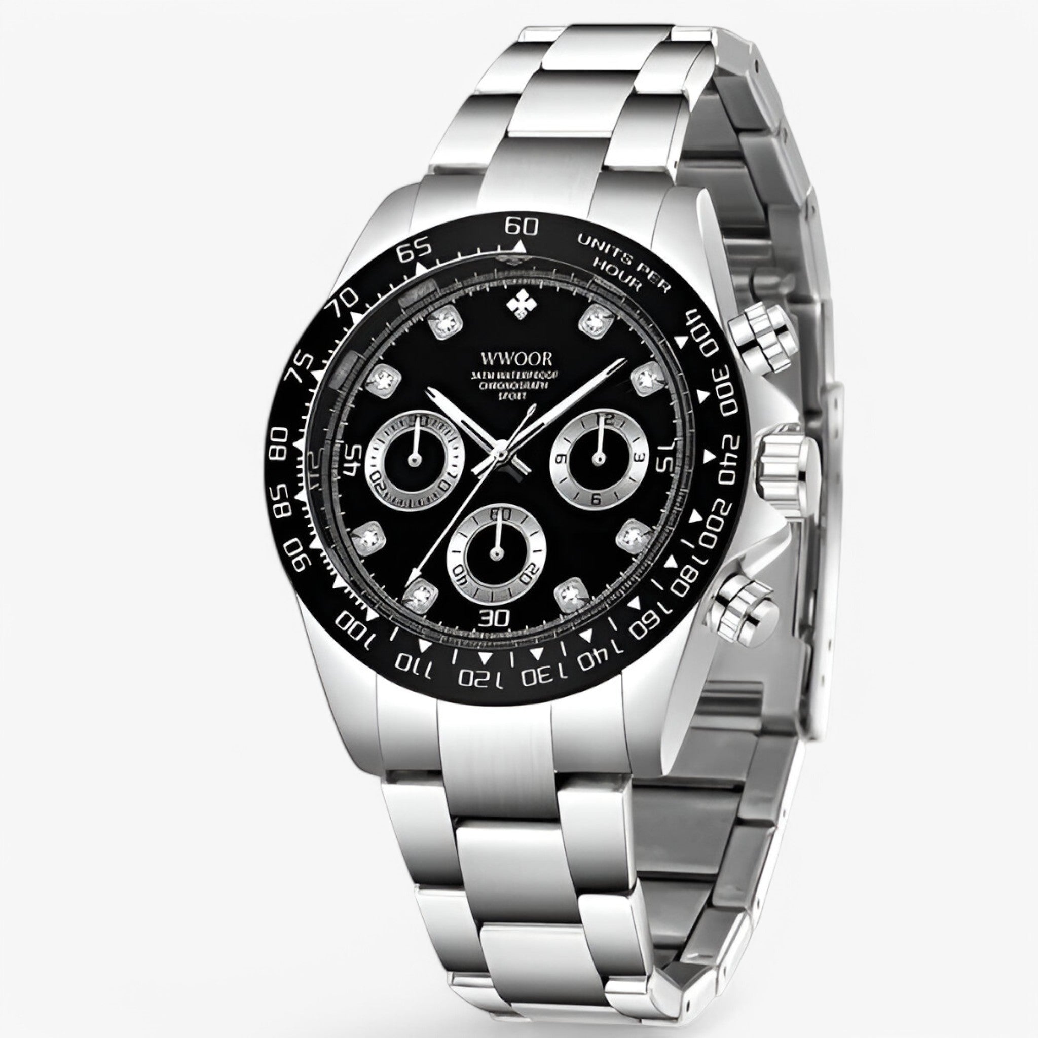 Casmir | Orologio Cronografo di Lusso in Acciaio Inossidabile - Nero argento - - Concept Palermo