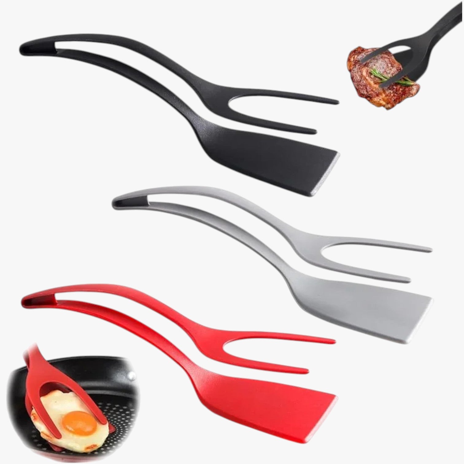 Carson | Spatola-pinza in silicone 2-in-1 per uova e pesce - - Kitchen Kitchen Essentials kitchen tools - Concept Palermo