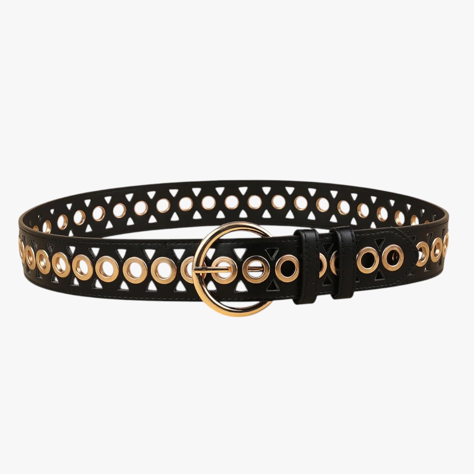 Emelia | Fascia vita punk in pelle Y2K con fibbia a spillo - Nero 110cm - Belts waist belt for women Womens belt - Concept Palermo