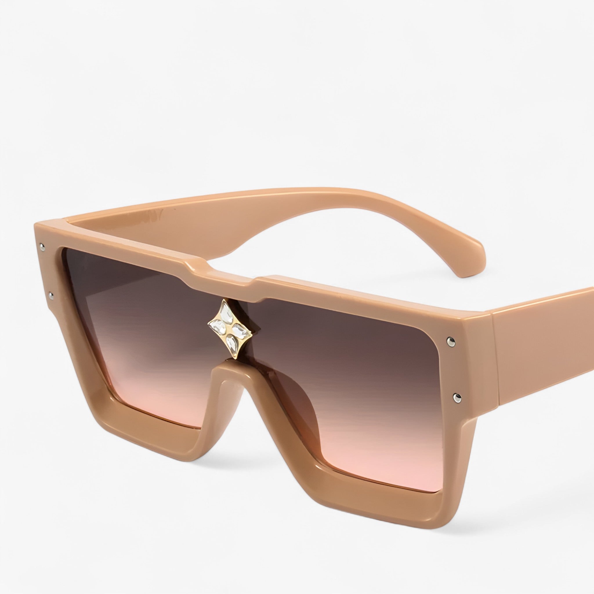 Henri | Occhiali da sole quadrati punk specchiati - ChampagneTè - Fashion Sunglasses men sunglasses polarized mens sunglasses Polarized man sunglasses Sunglasses sunglasses polarized men - Concept Palermo