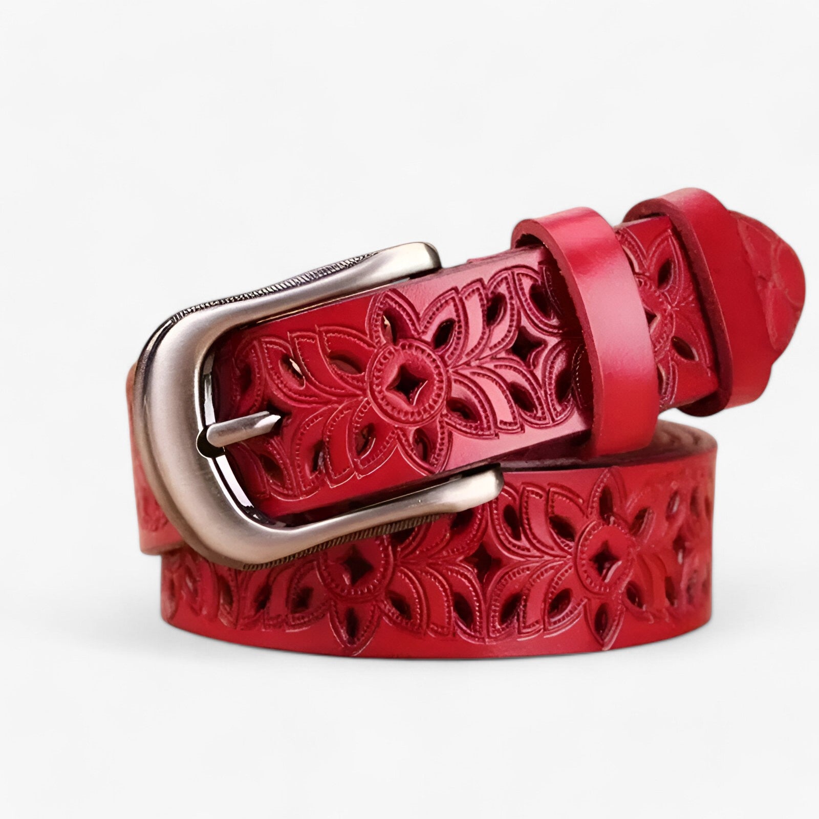 Janice | Nuova cintura in pelle - Elegante e resistente in pelle - Rosso 115CM - belts waist belt for women Womens belt - Concept Palermo