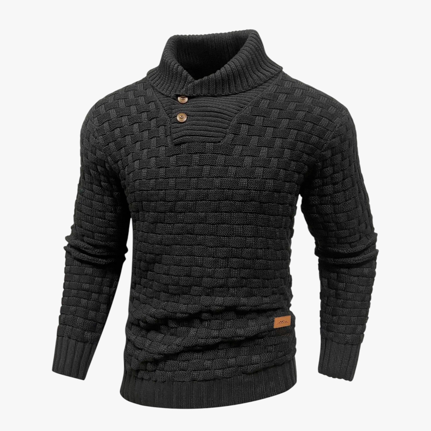 Nathan | Maglione morbido in maglia da uomo in stile invernale caldo con scollo rotondo - Nero - Sweater sweater men sweaters - Concept Palermo