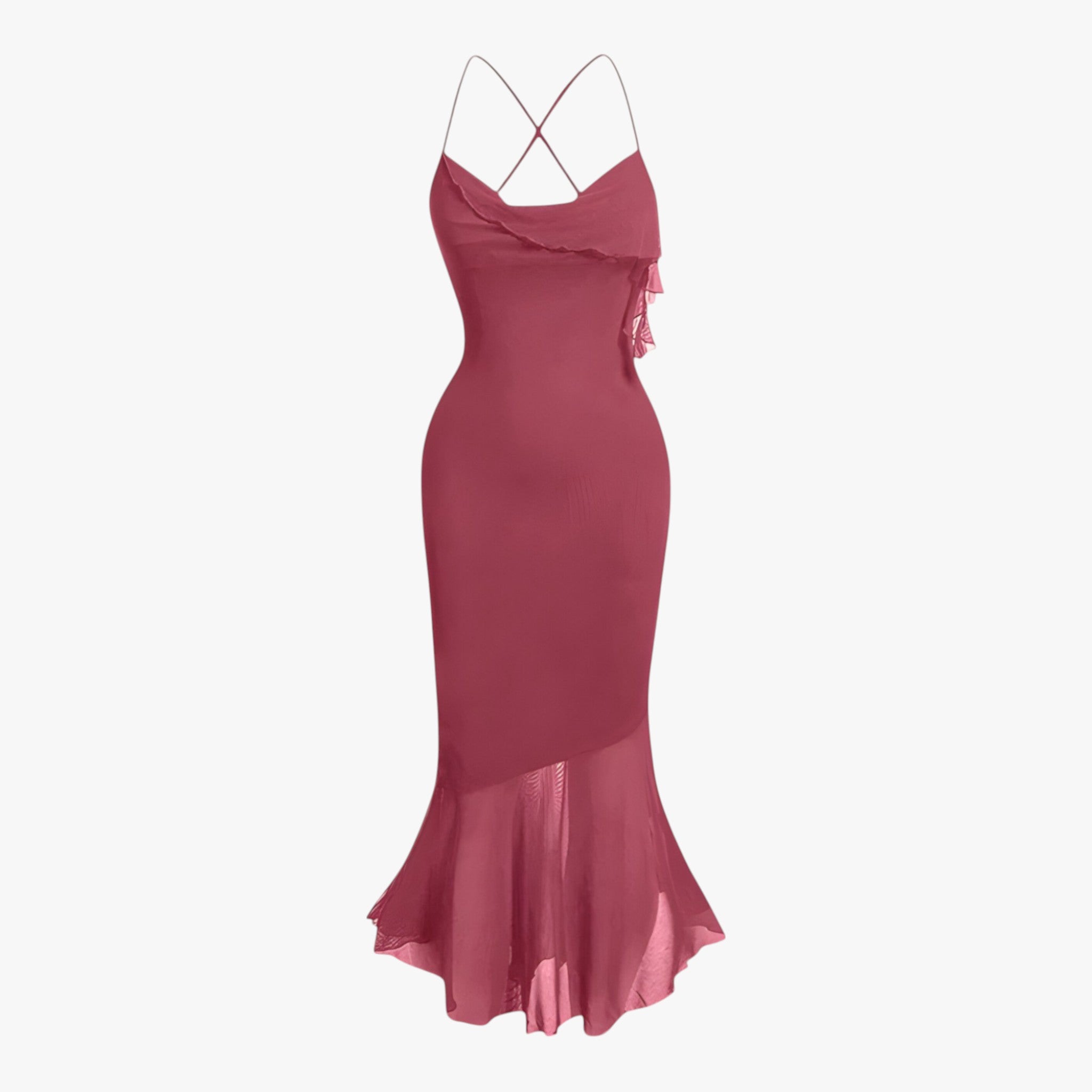 Aurélie | Abito drappeggiato midi - Senza tempo e seducente - Rosa - - Concept Palermo