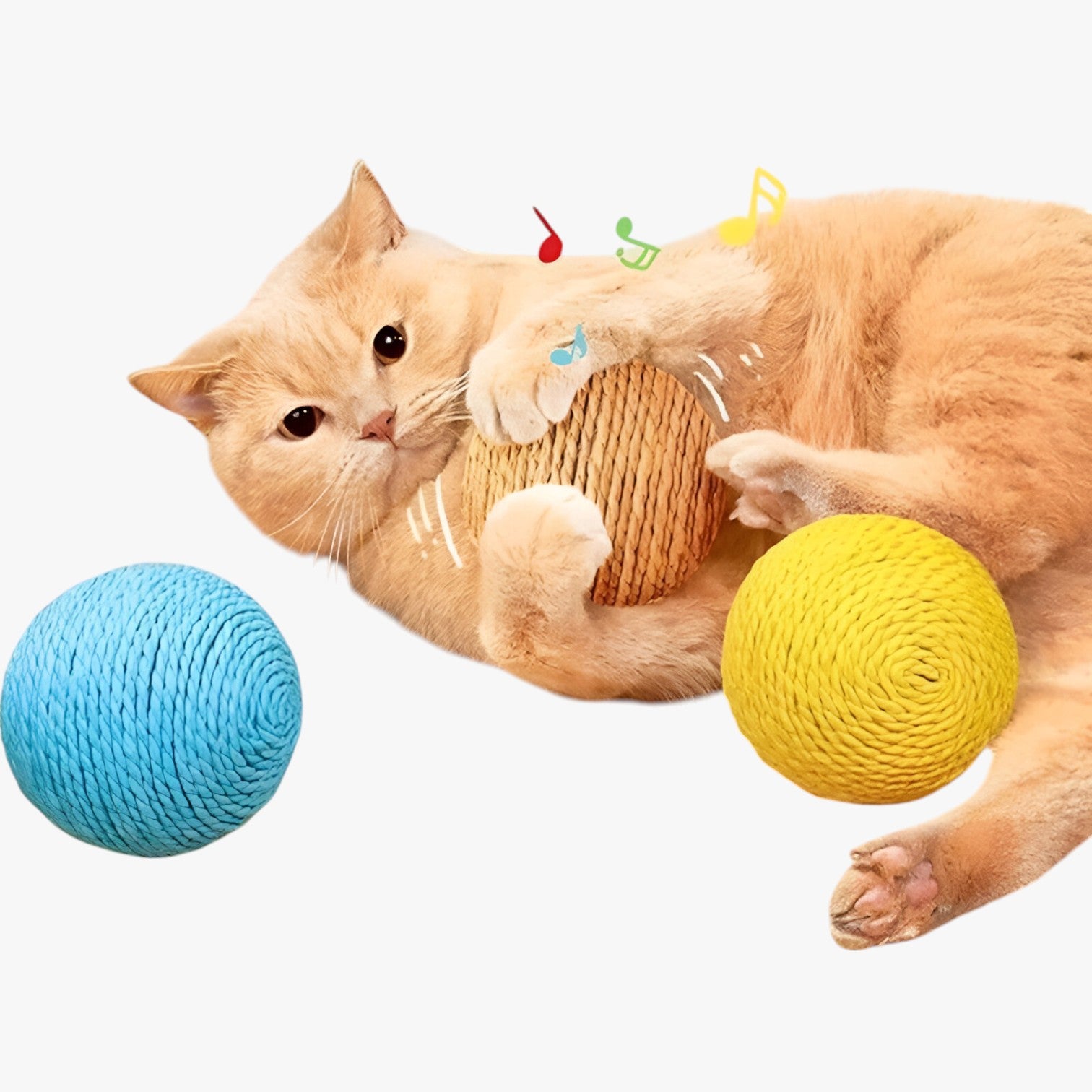 Elio | Palla Giocattolo 8 cm per Gatti Interattiva, Mordibile e con Suoni - - pet pet toys petproduct - Concept Palermo