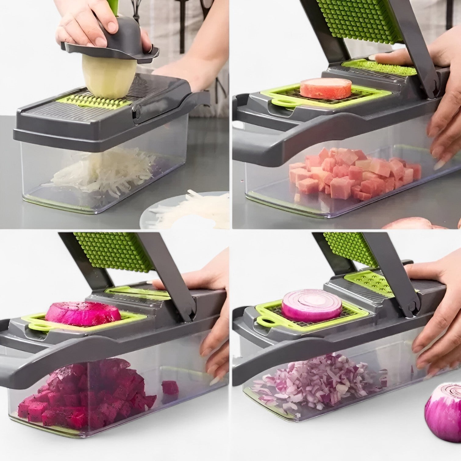 Maya | Affettaverdure versatile per una preparazione senza sforzo - 16 in 1 grigio - Kitchen kitchen accessory kitchen gadgets - Concept Palermo