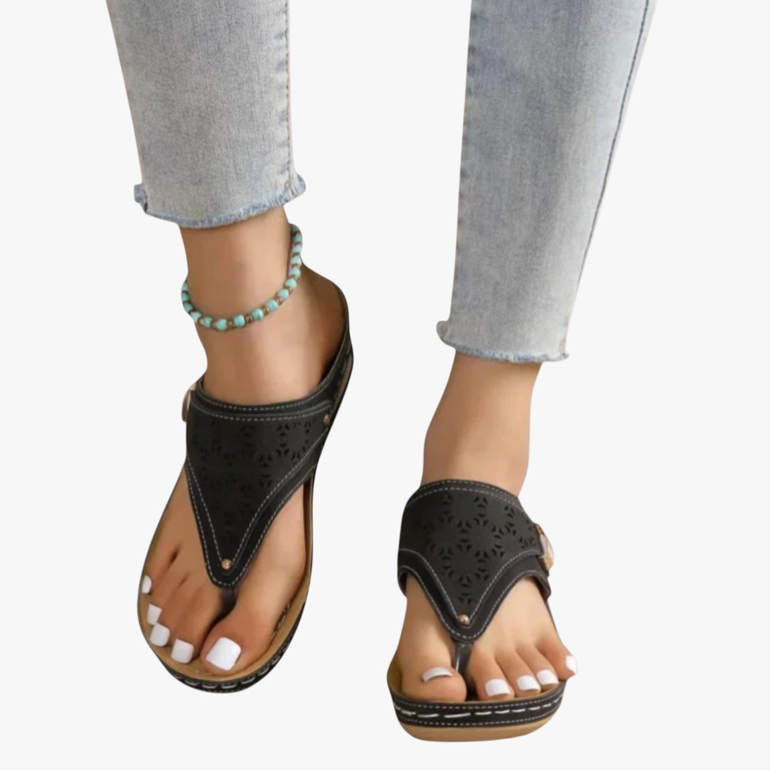 Julia | Sandali Ortopedici Donna Morbidi, Antiscivolo e con Zeppa Estiva - - breathable sandals easy wear sandals fashion sandals stylish sandals - Concept Palermo