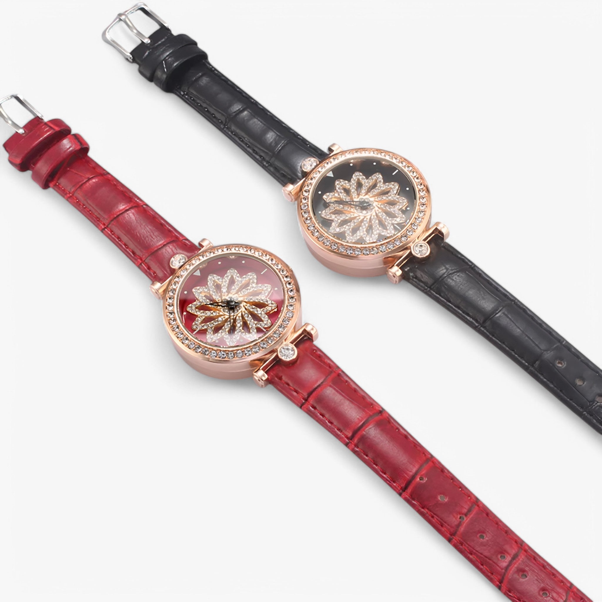 Brenda | Orologio da donna con quadrante floreale rotante e bracciale in maglia elegante - - female watch watch for women - Concept Palermo