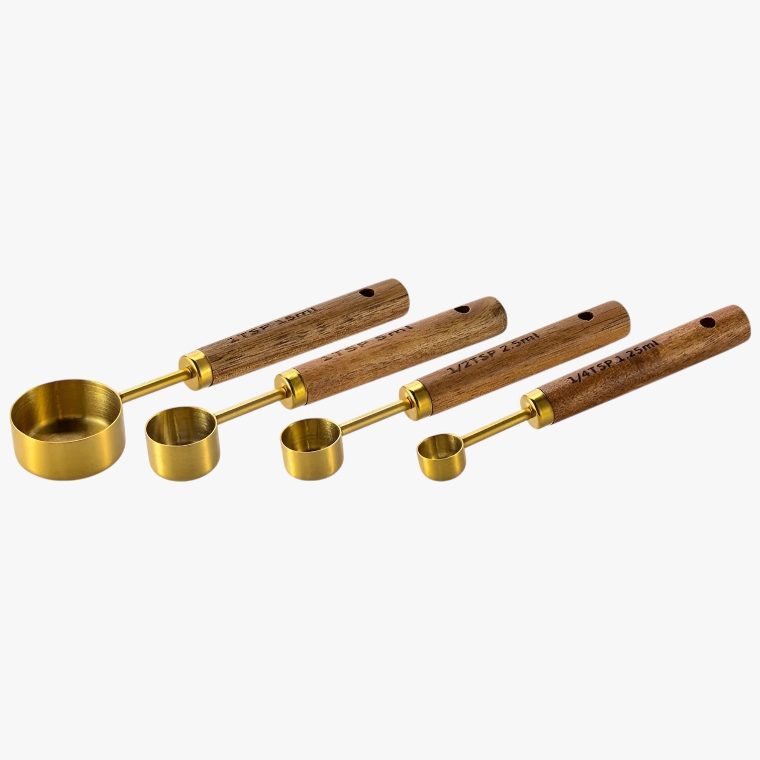 Yasmin | Set di misurini in acciaio inossidabile – Misurazioni precise e durevoli - 4Pezzi Oro Piccolo - Kitchen kitchen tools - Concept Palermo