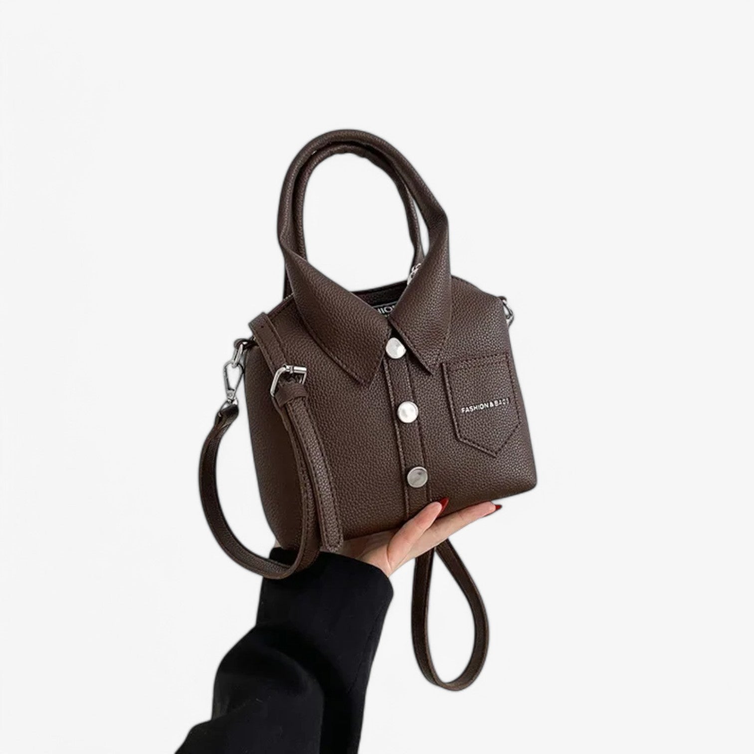 Eleanor | Borsa a tracolla compatta in PU – Design elegante, comodità quotidiana - Caffè - bag handbags women bag - Concept Palermo