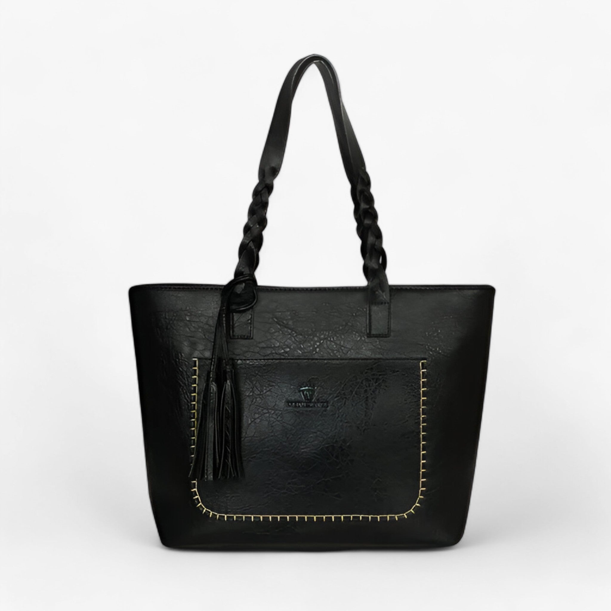 Clea| Borsa in pelle con nappina - Nero - - Concept Palermo