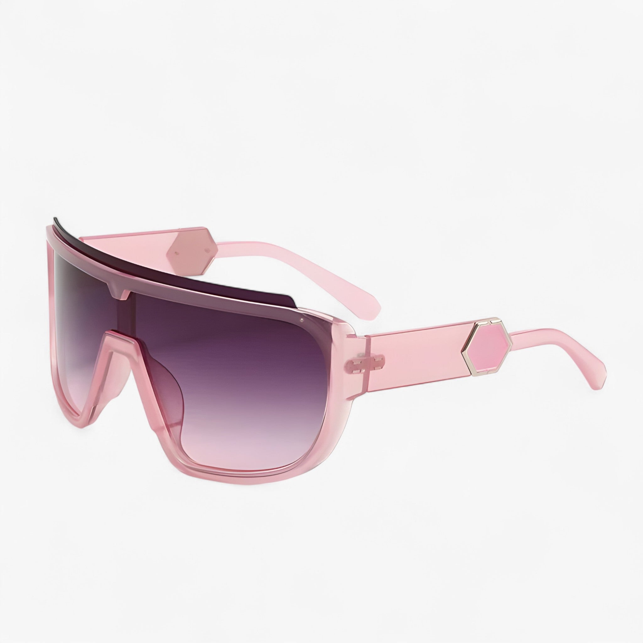 Noah | Occhiali da sole oversize monoblocco avvolgenti - Rosa lucido - Fashion Sunglasses men sunglasses polarized mens sunglasses Polarized man sunglasses Sunglasses sunglasses polarized men - Concept Palermo