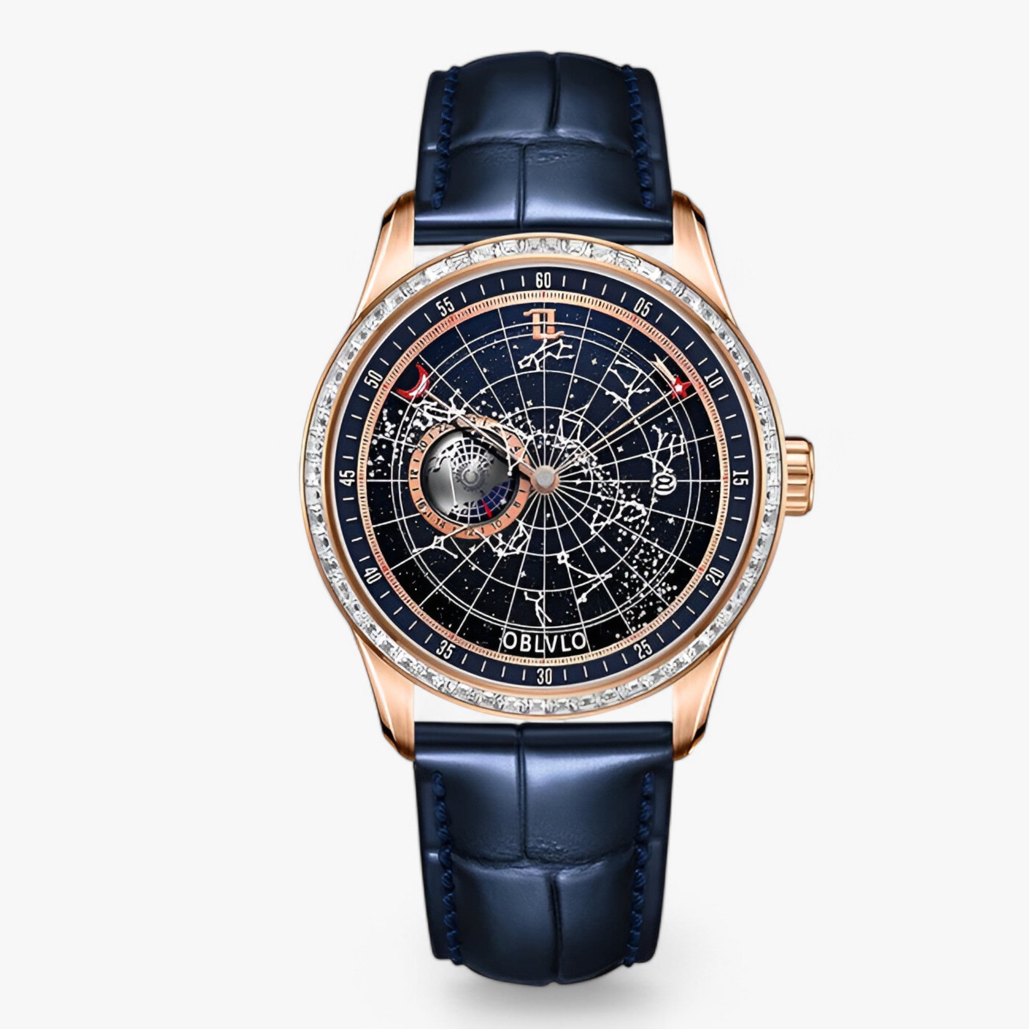 Apollo | Orologio Meccanico di Lusso con Cinturino in Pelle - blu oro - - Concept Palermo