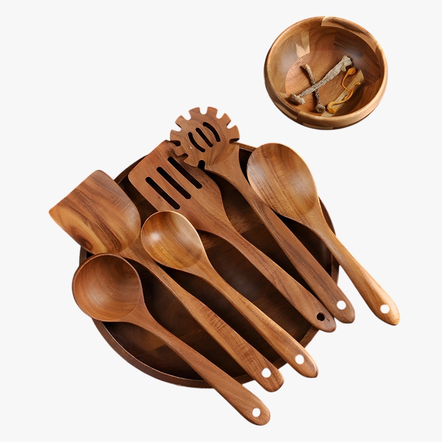 Olivia | Set di cottura in legno 7 pezzi – naturale, sostenibile e antiaderente - - Kitchen kitchen accessory kitchen tools - Concept Palermo
