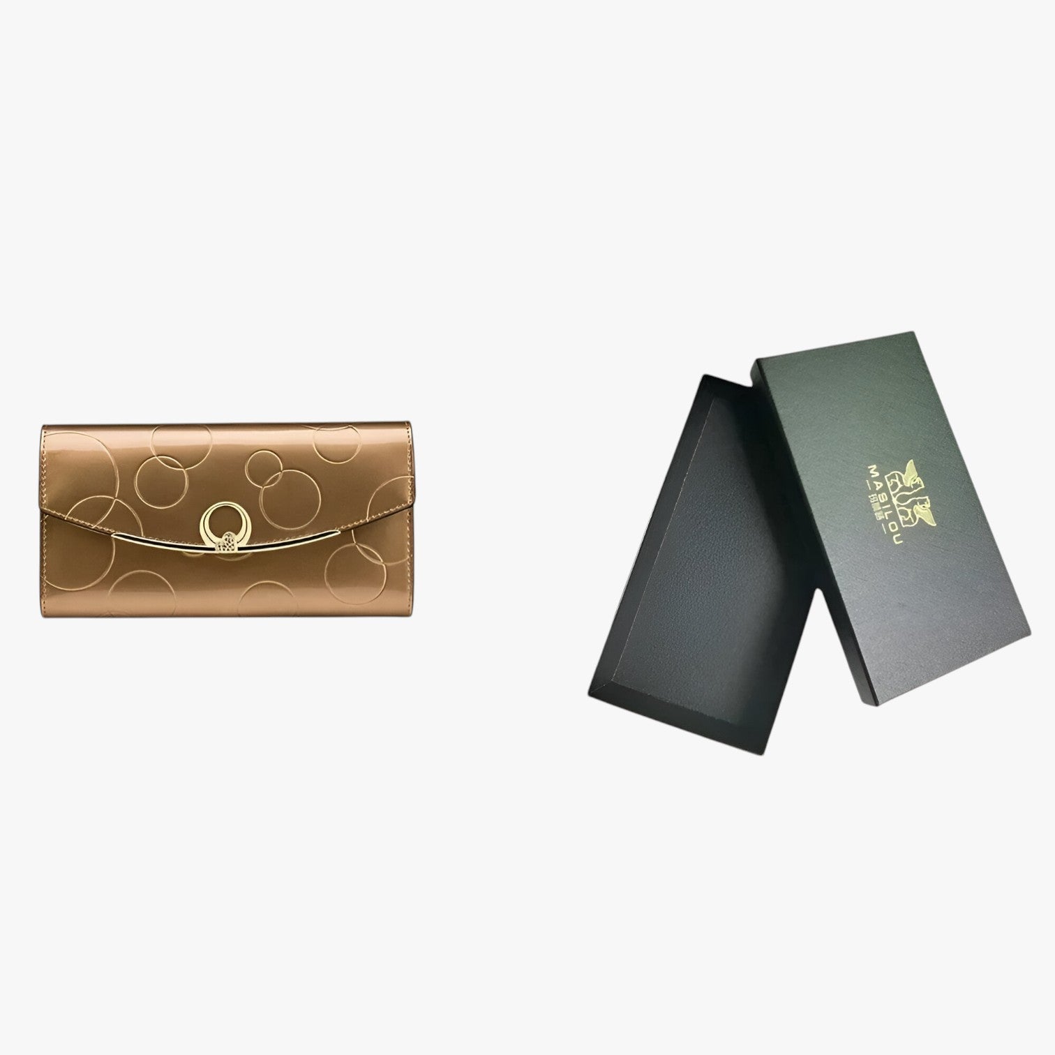 Shiela | Portafoglio da donna di lusso - Elegante, spazioso e pratico - oro con scatola - wallet womens wallet - Concept Palermo