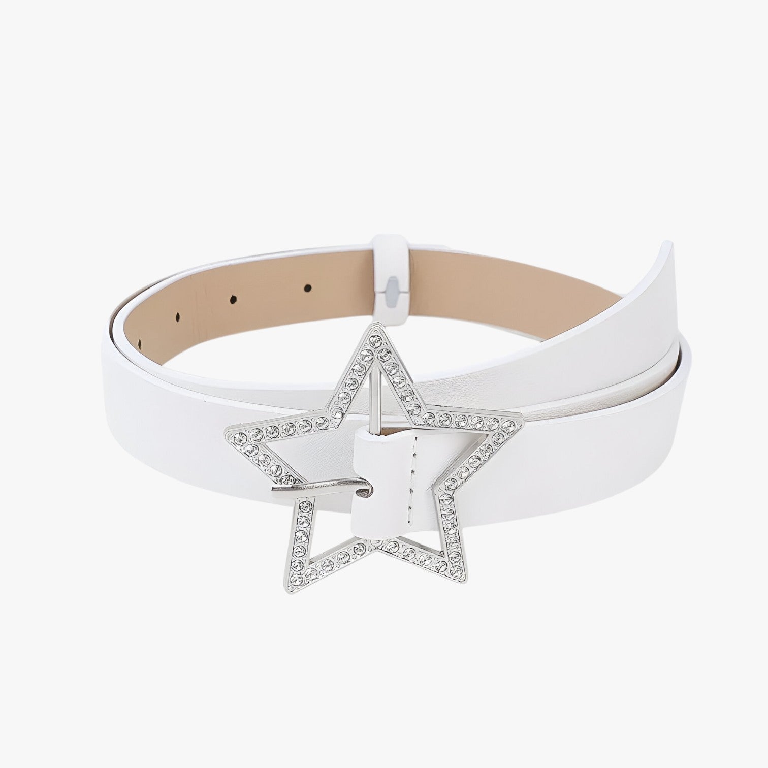 Evie | Cintura Y2K con strass per jeans - bianco - belt Belts waist belt for women Womens belt - Concept Palermo