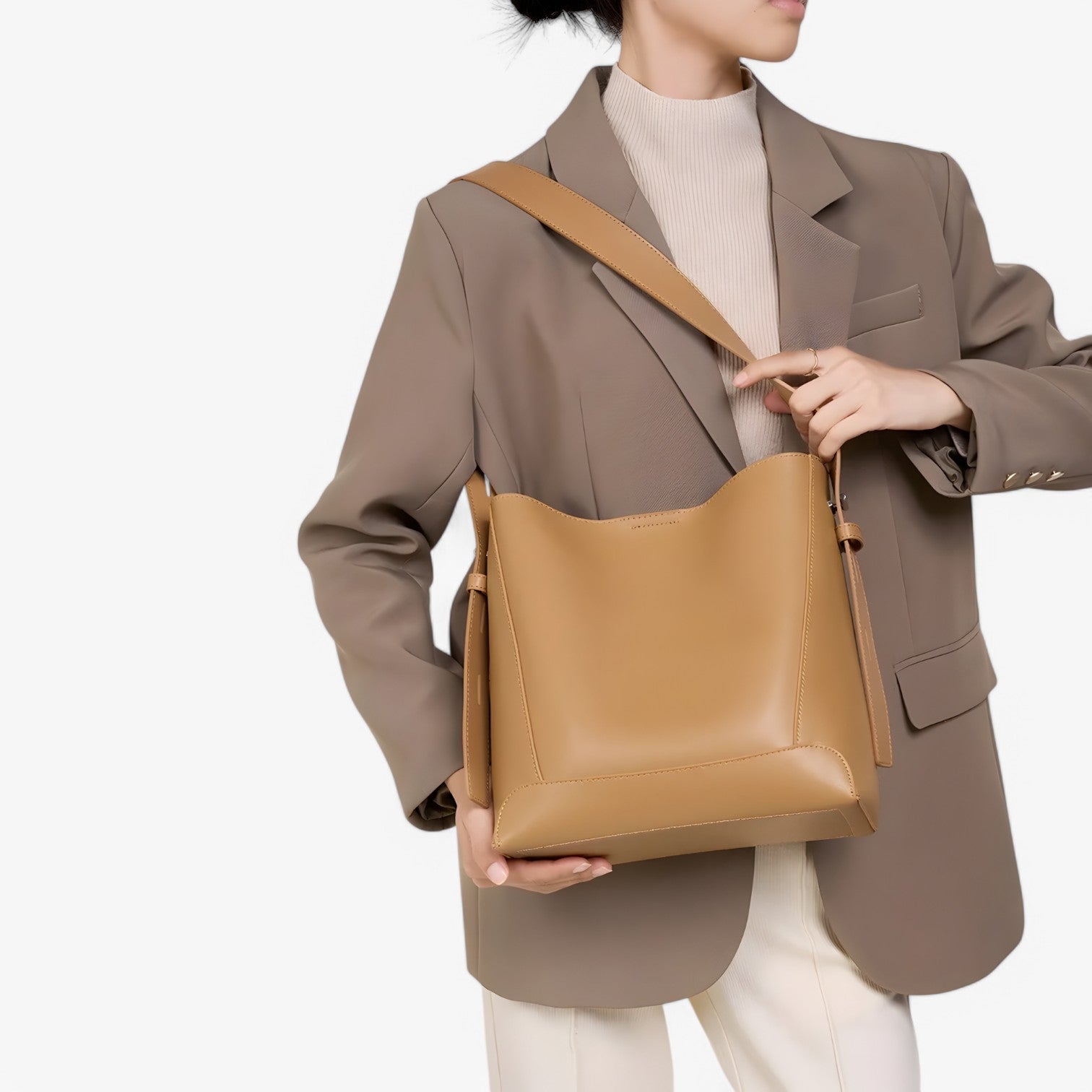 Hilda | Elegante borsa a spalla in pelle – Ampia e raffinata - - bag Leather Bag Shoulder Bags women bag - Concept Palermo