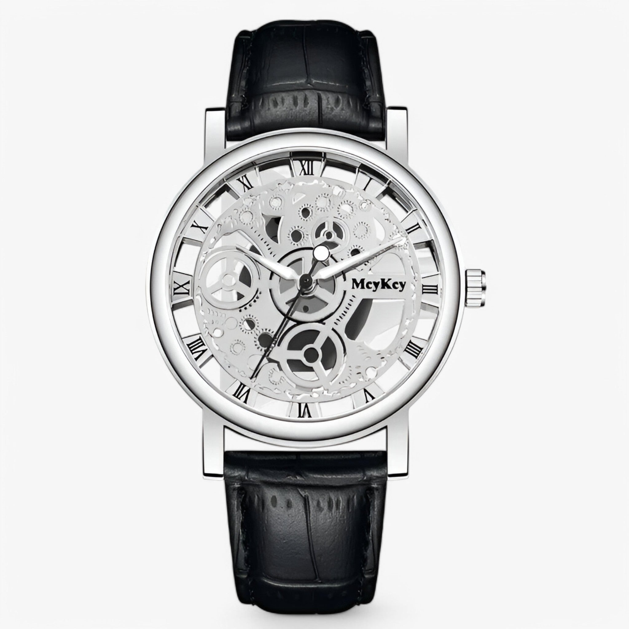 Leo | Orologio al quarzo con cinturino traforato - Nero argento - men watch watch for men - Concept Palermo