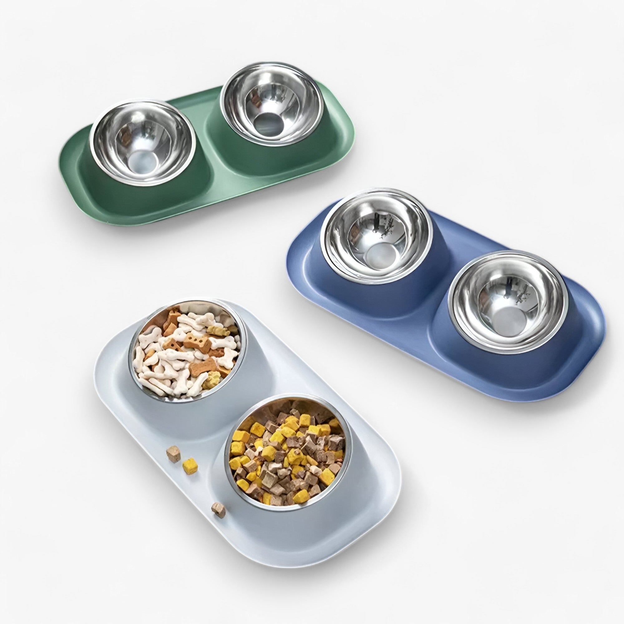 Mattie | Ciotola Doppia in RVS – Antiscivolo e Amica del Collo - - pet pet accessories PET SUPPLIES - Concept Palermo