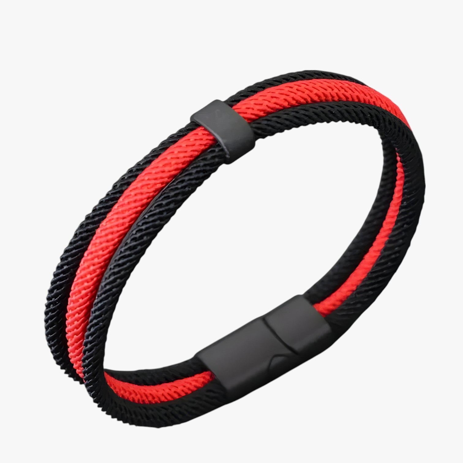 River | Bracciale Nautico Uomo con Nodo e Chiusura Staccabile - Filo Rosso - BRACELET bracelet for men BRACELETS mens bracelet - Concept Palermo