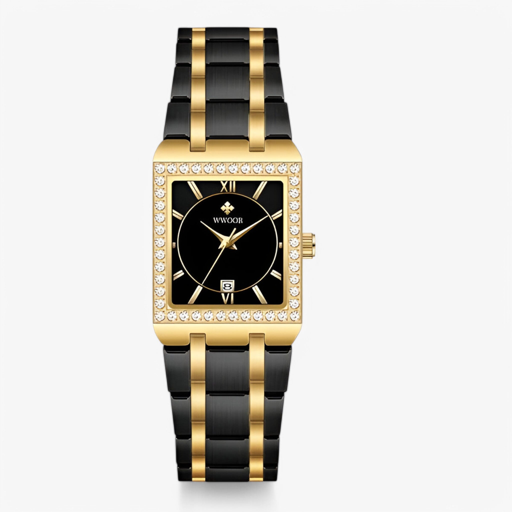 Celeste | Orologio da Donna con Diamanti Quadrati - nero oro nero - watch for women women watch - Concept Palermo