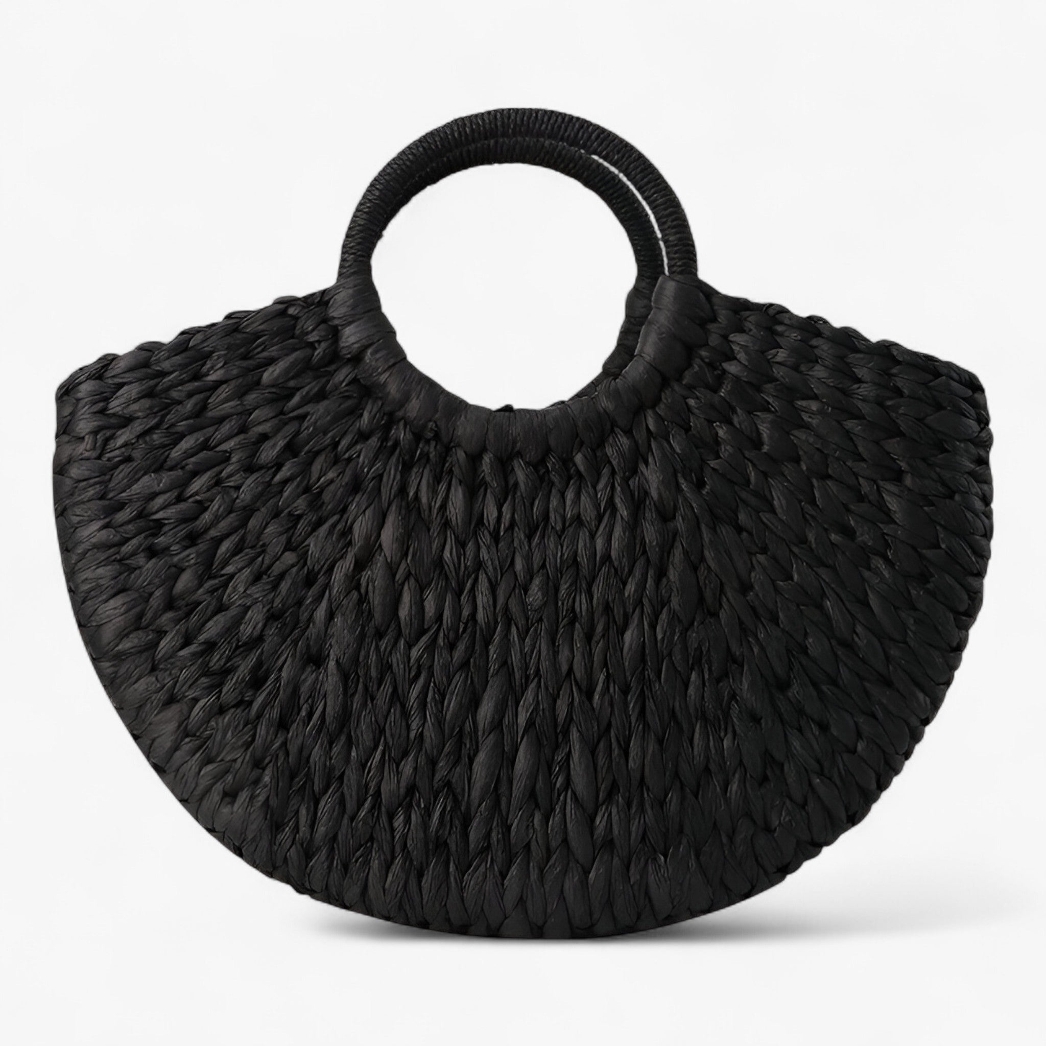 Valentina | Borsa in Finta Paglia Intrecciata - Nero - - Concept Palermo