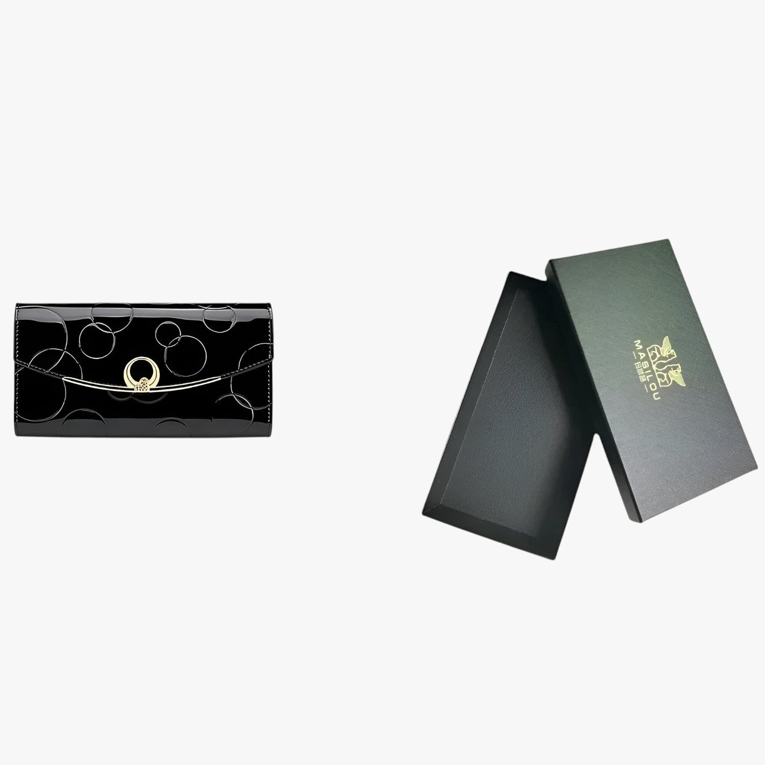 Shiela | Portafoglio da donna di lusso - Elegante, spazioso e pratico - nero con scatola - wallet womens wallet - Concept Palermo