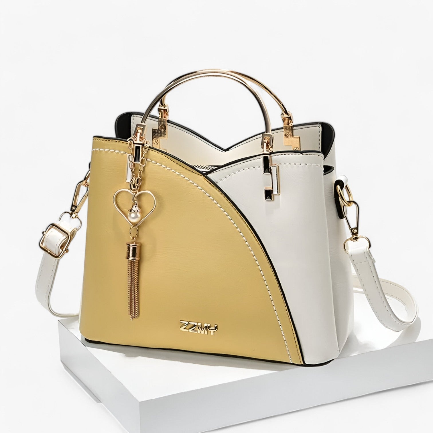 Loisa | Borsa a tracolla in pelle per donna elegante e versatile in colori alla moda - Giallo - bag Gift Gifts for women Shoulder Bags women womens fashion - Concept Palermo