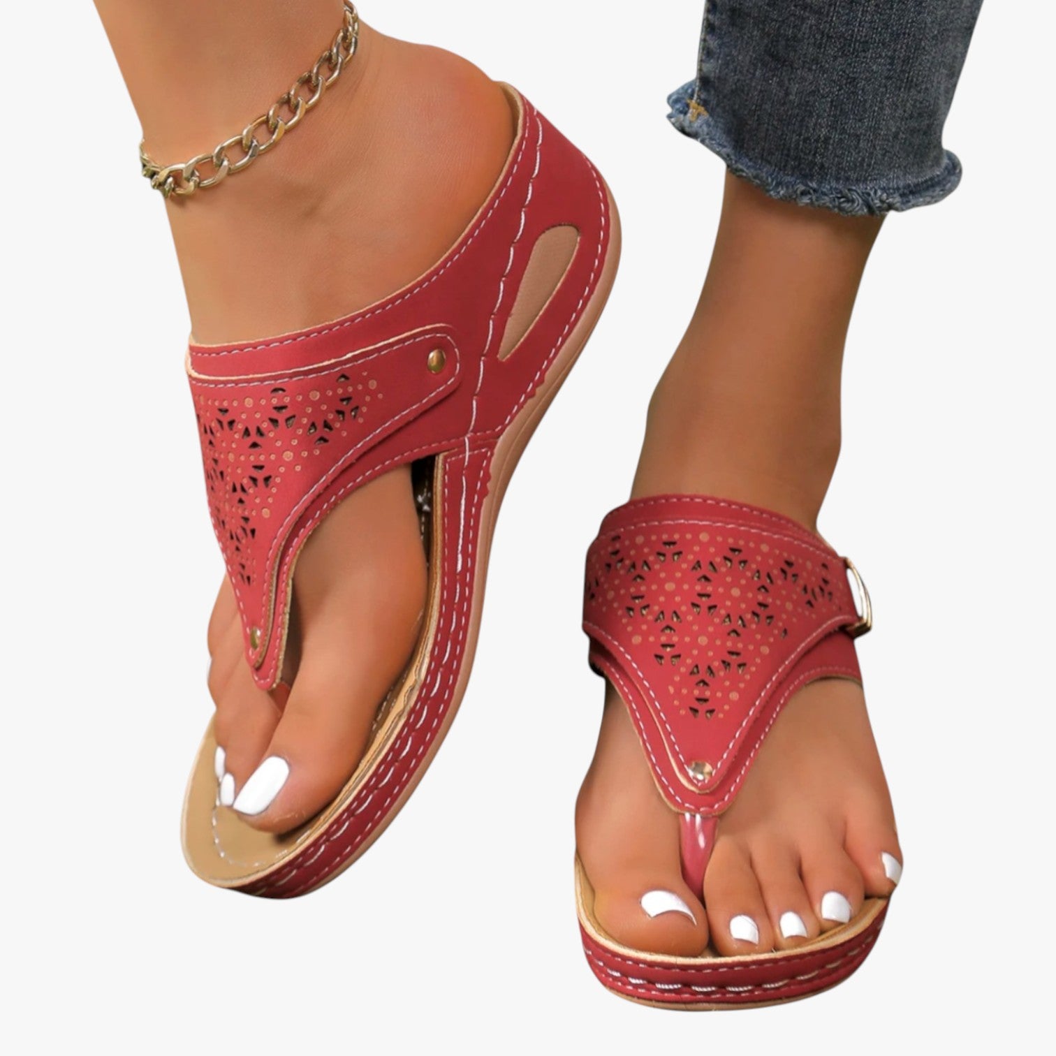 Julia | Sandali Ortopedici Donna Morbidi, Antiscivolo e con Zeppa Estiva - - breathable sandals easy wear sandals fashion sandals stylish sandals - Concept Palermo