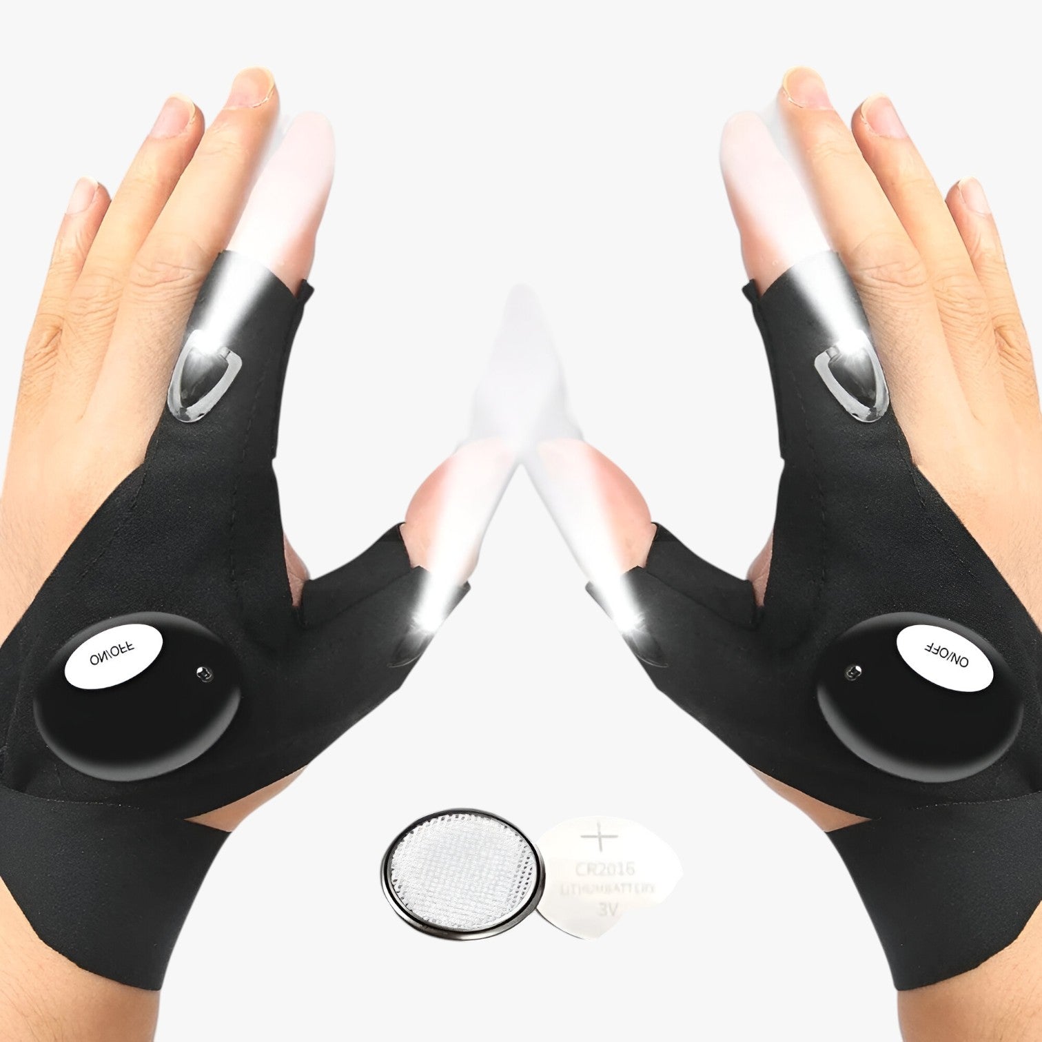 Harrison | Guanti senza dita LED con luce handsfree per esterni - Un Paio - gloves mens accessory - Concept Palermo