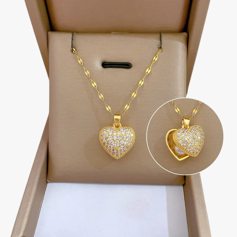 Aya | Elegante collana di perle a forma di cuore - - elegant womens necklaces necklace NECKLACES Necklaces for Women - Concept Palermo