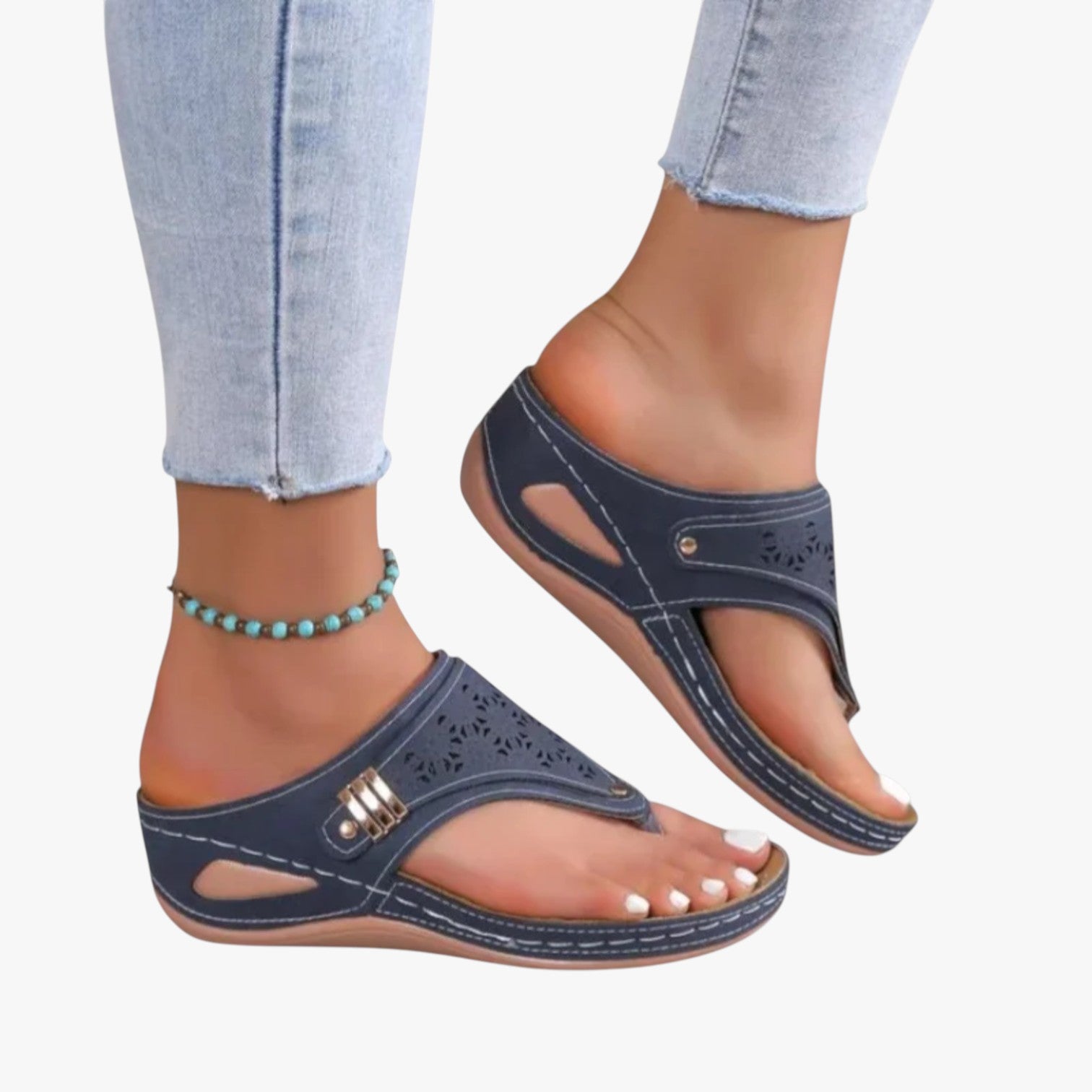 Julia | Sandali Ortopedici Donna Morbidi, Antiscivolo e con Zeppa Estiva - - breathable sandals easy wear sandals fashion sandals stylish sandals - Concept Palermo