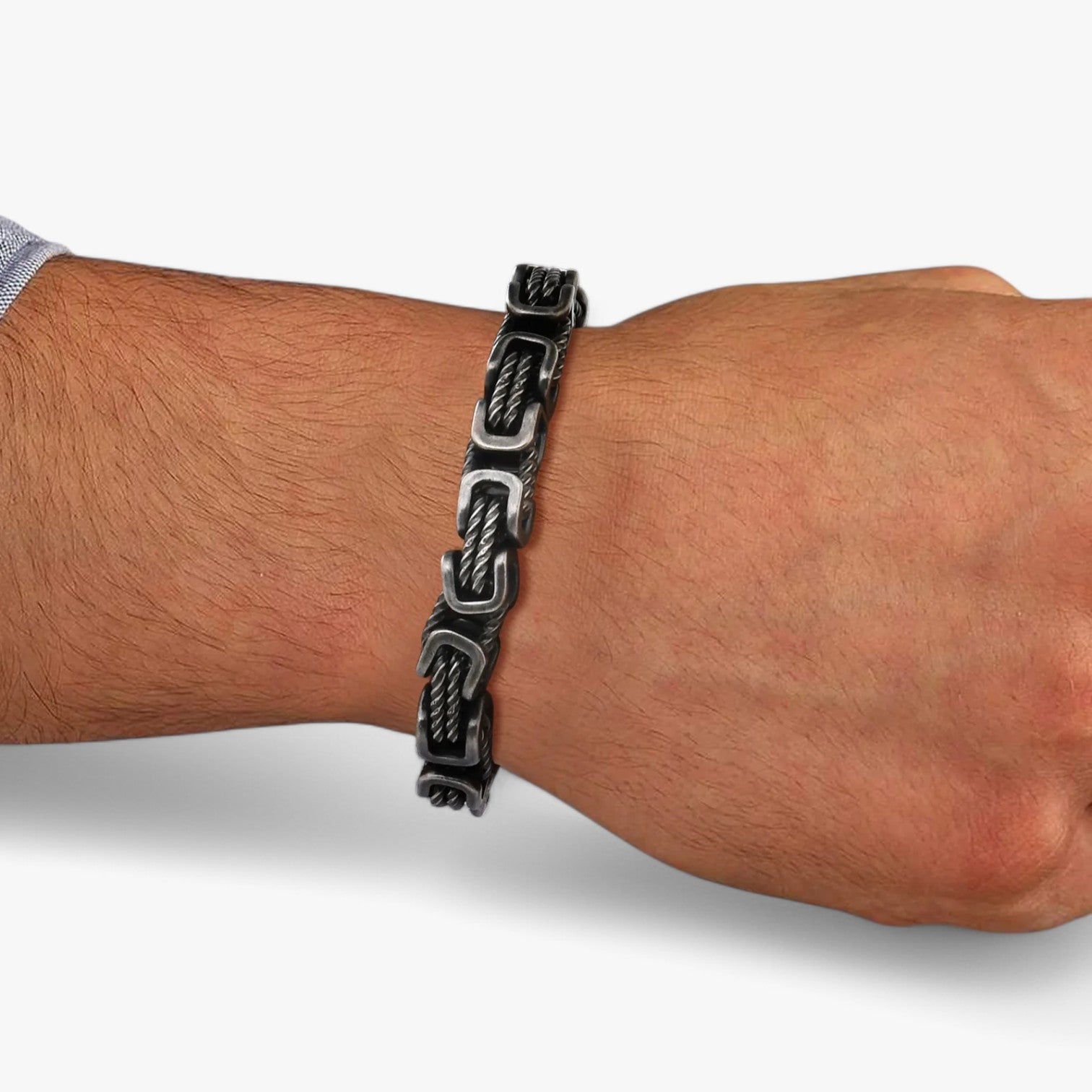 Floris | Robusto e Senza Tempo – Bracciale Maschile Chunky Bizantino - - BRACELETS mens bracelet - Concept Palermo