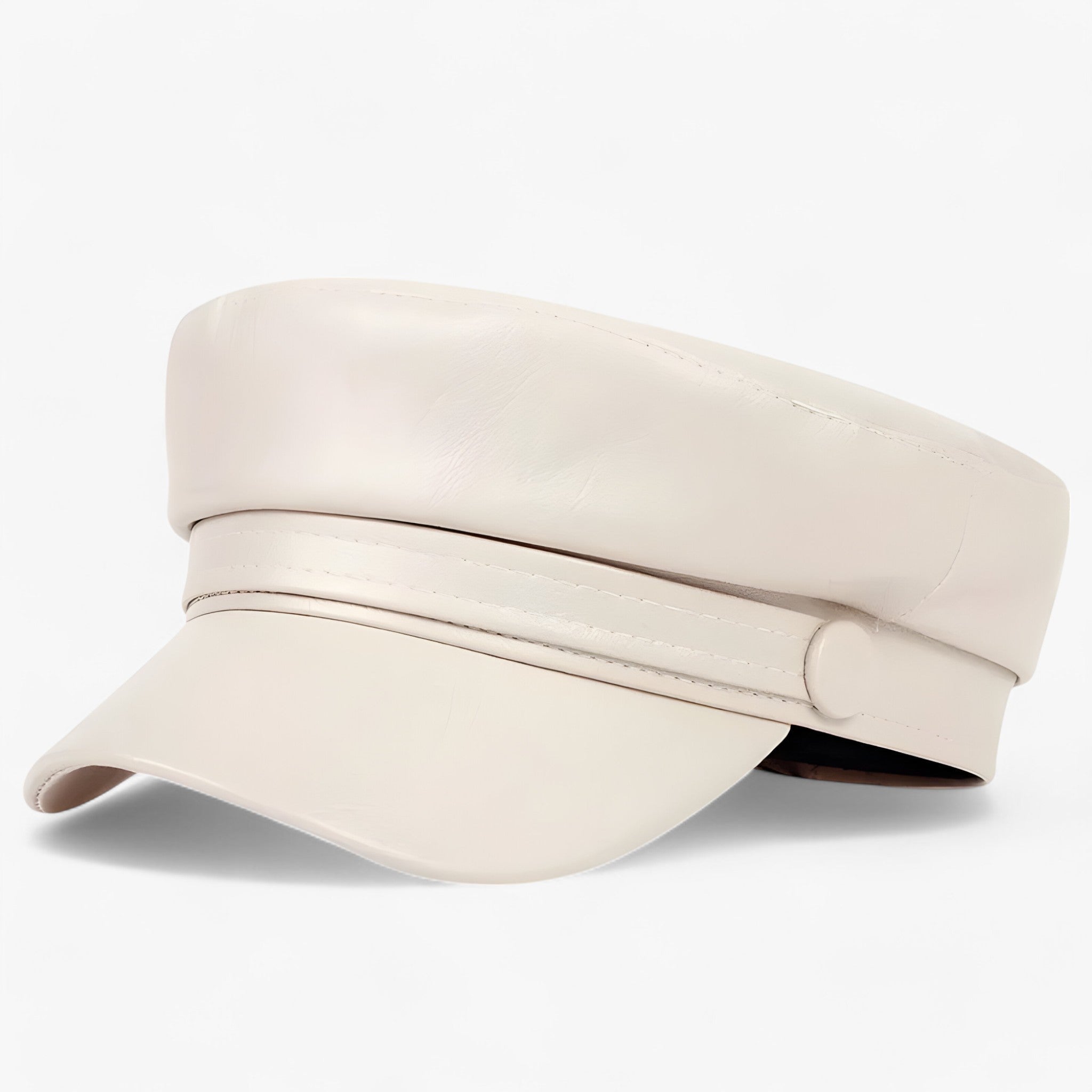 Nova | Cappello piatto ottagonale | Cappello in pelle PU - Beige - - Concept Palermo
