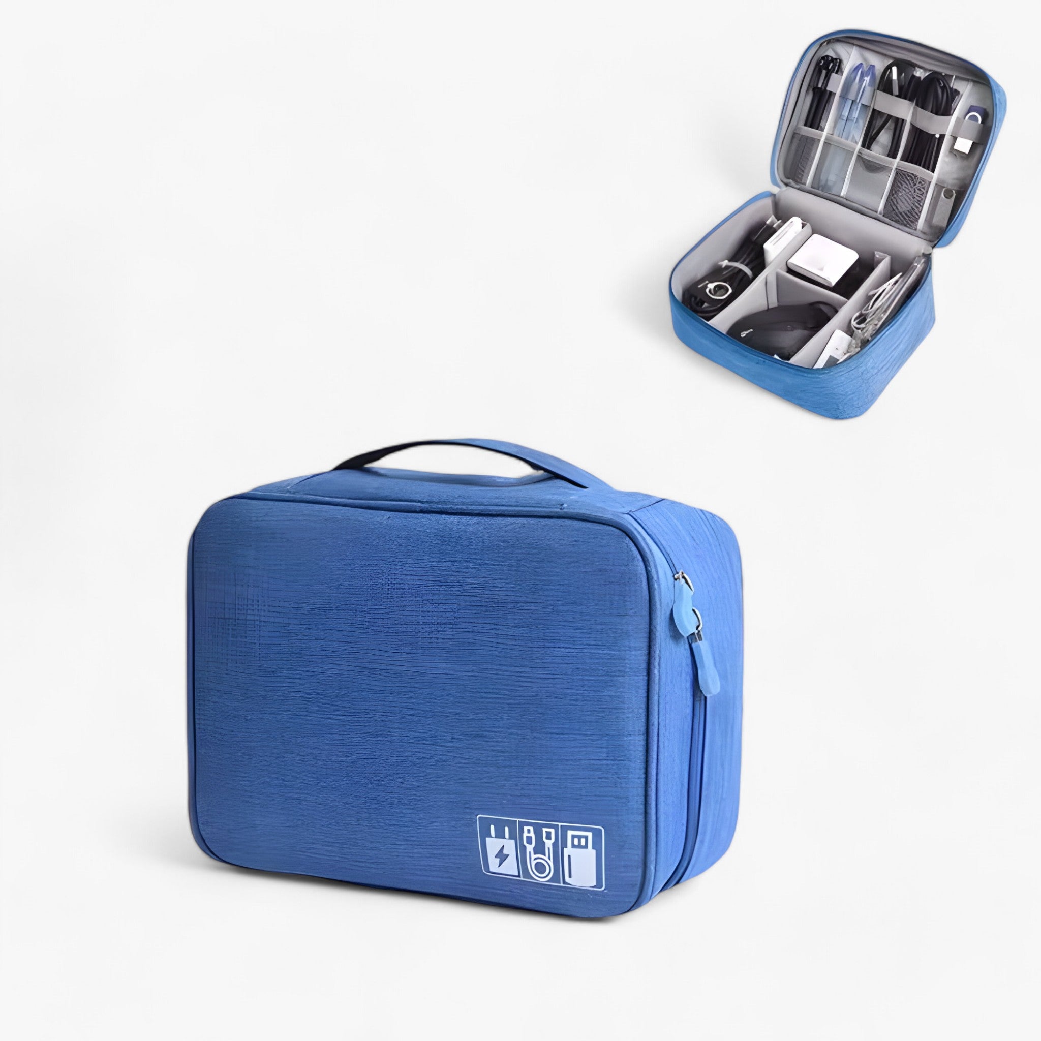 Ethan | Borsa per l'archiviazione digitale - Protezione per cavi, caricabatterie e gadget - Borsa celeste A - - Concept Palermo