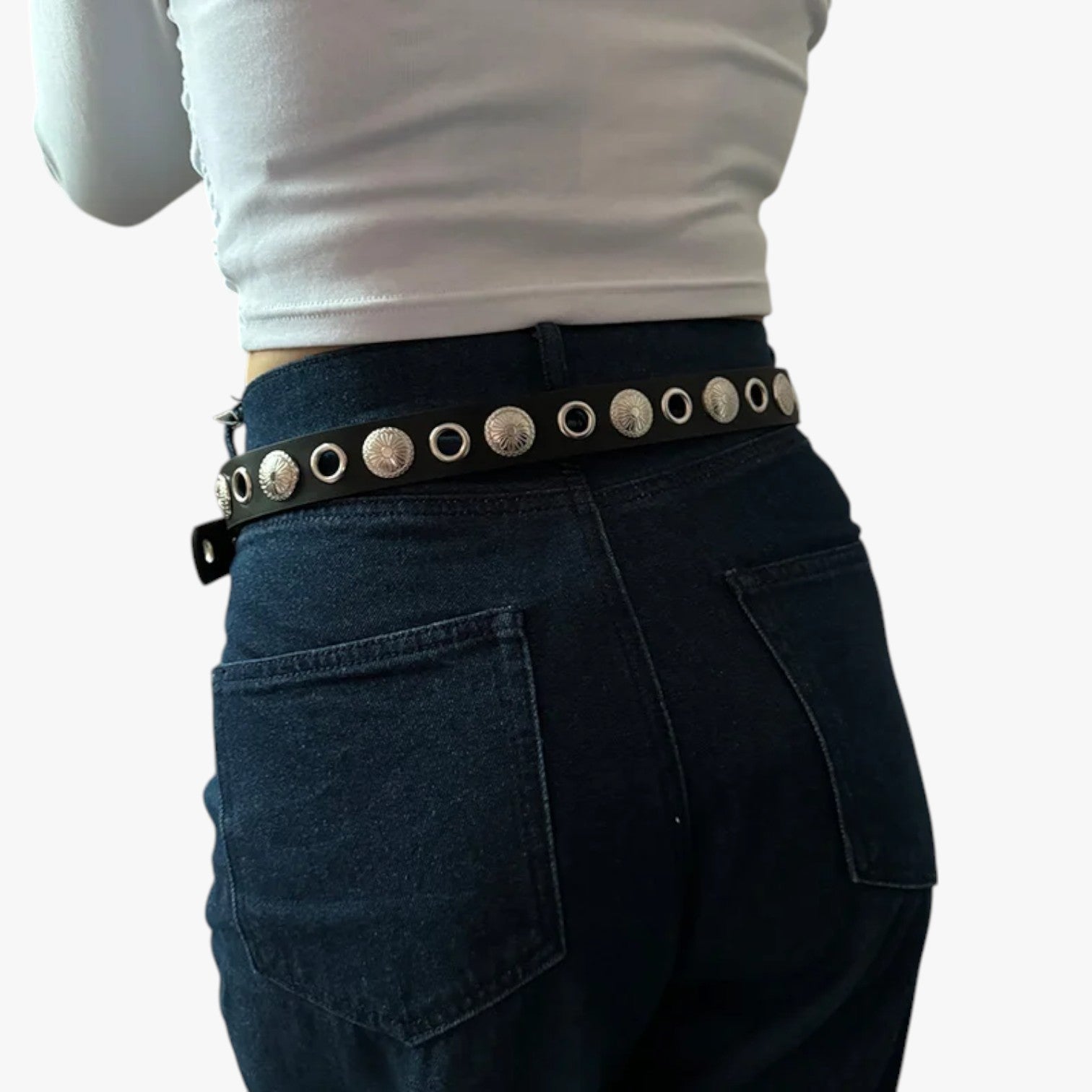 Belen | Cintura punk in pelle con borchie unisex - - Belts waist belt for women Womens belt - Concept Palermo