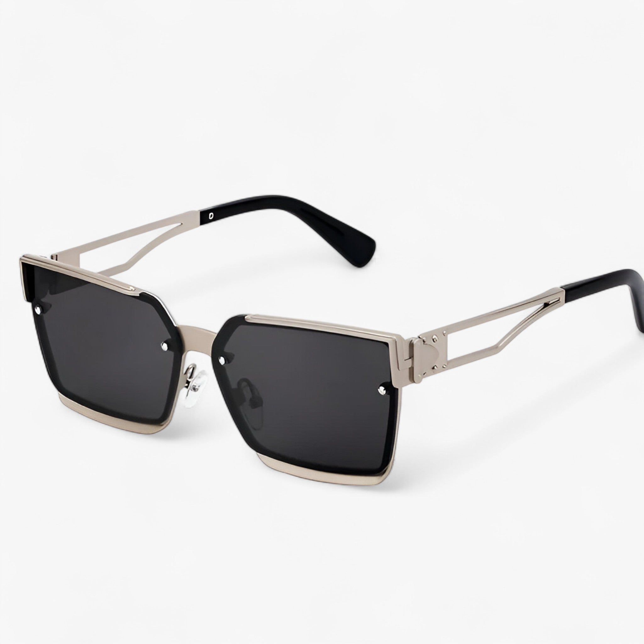 Gregory | Occhiali da sole quadrati vintage punk con montatura in metallo - Grigio Argento - Fashion Sunglasses men sunglasses polarized mens sunglasses Polarized man sunglasses Sunglasses sunglasses polarized men - Concept Palermo