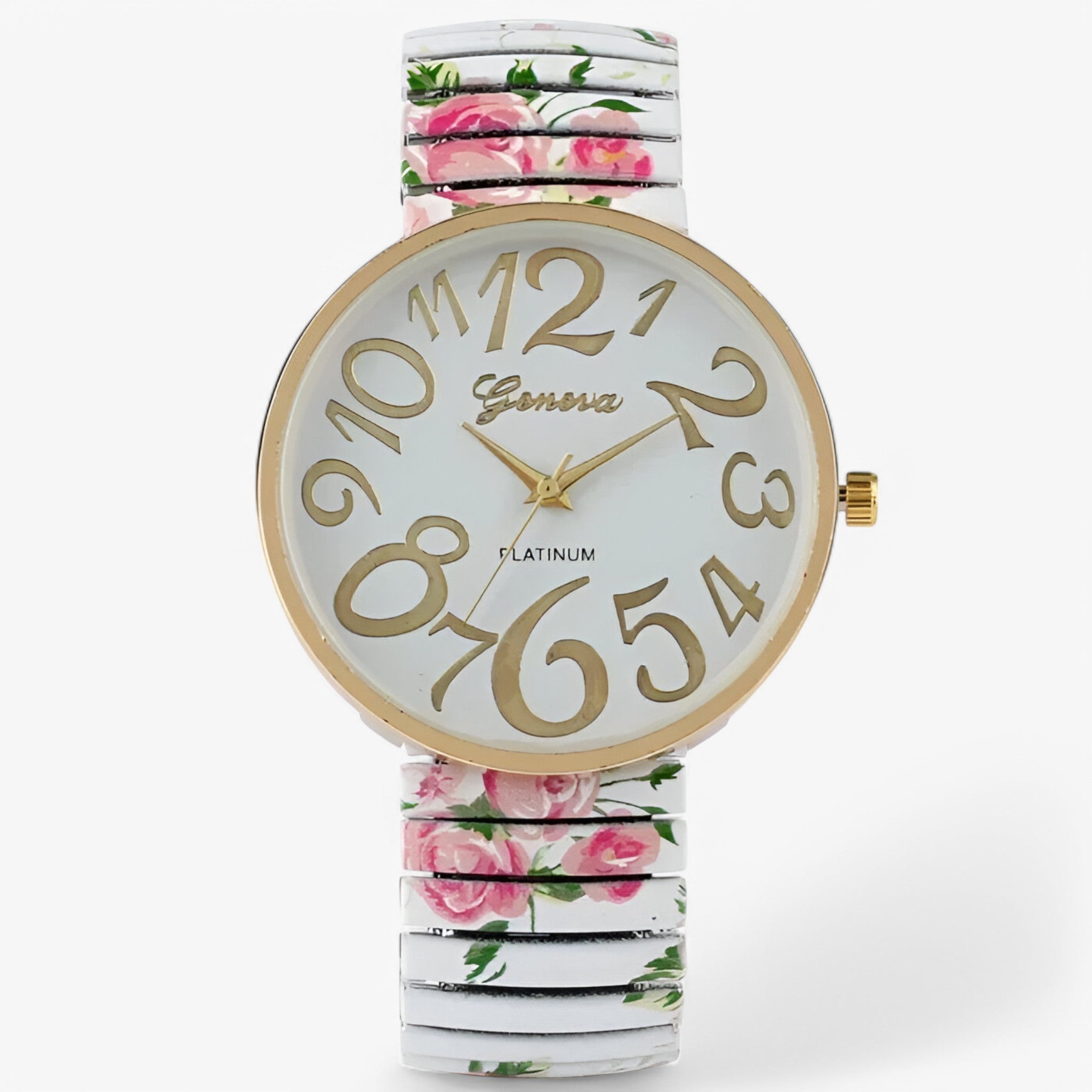 Janine | Orologio da donna con numeri grandi e cinturino elastico - fascia bianca - female watch watch for women - Concept Palermo