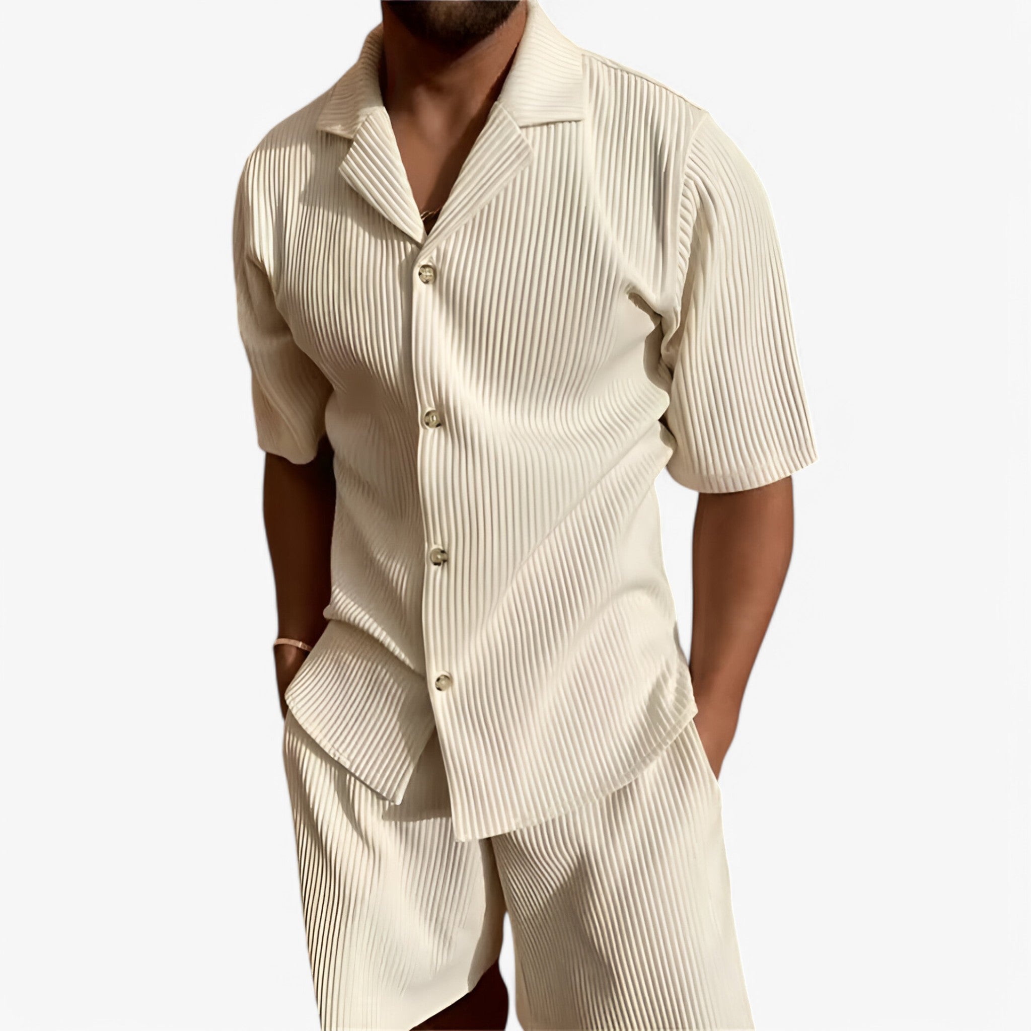 Giulia | Tuta Casual in Velluto a Coste - Bianco crema - - Concept Palermo