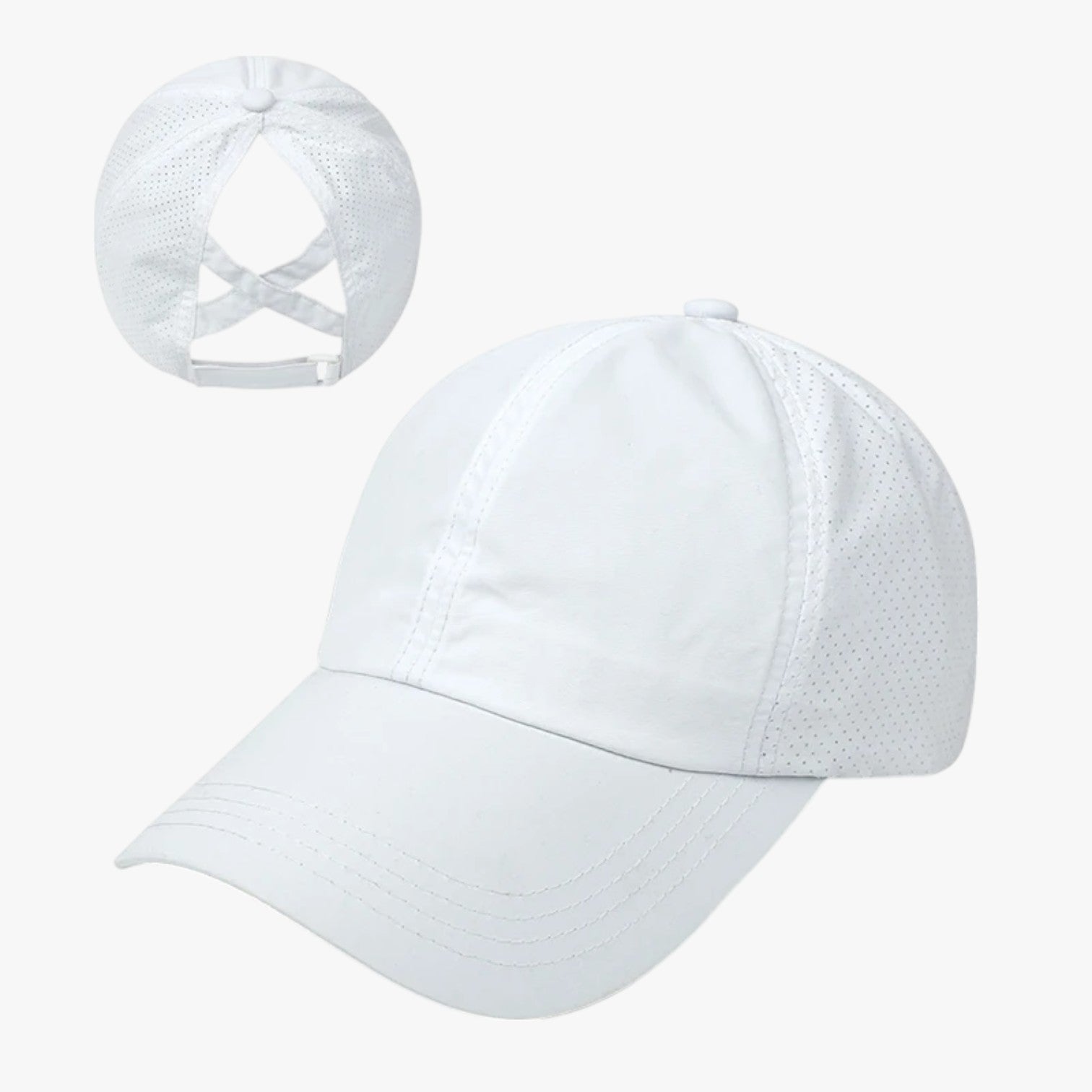 Aliyah | Cappello sportivo estivo con coda di cavallo e rete traspirante - Bianco - hat Hat for girls hats women hat womens hat - Concept Palermo