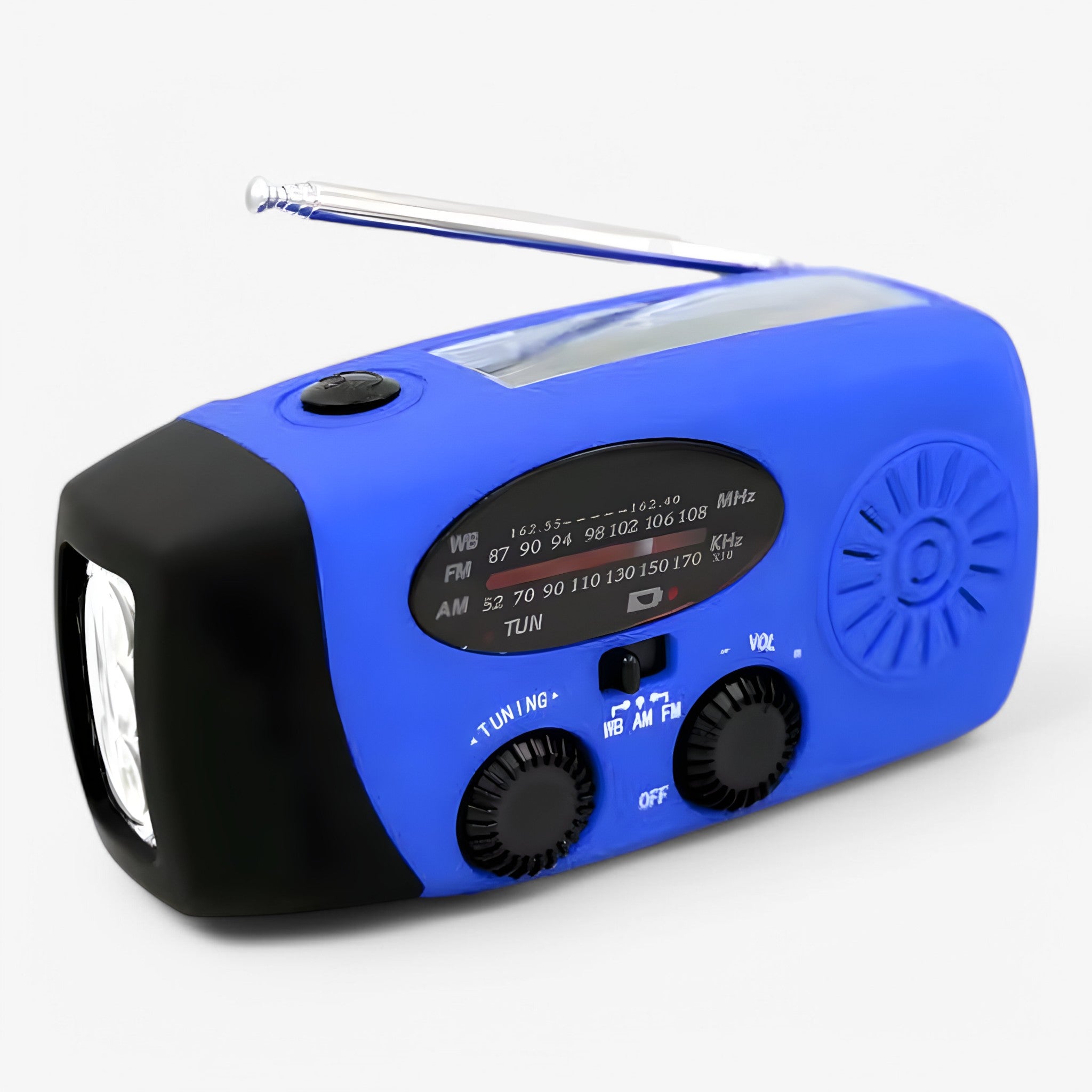 Jonas | Radio Multifunzione - Blu - ANFM radio crisis hulpmiddel draagbare radio handgenerator mobiel opladen multifunctionele radio noodradio oplaadbare noodradio waterdichte radio zaklampradio - Concept Palermo