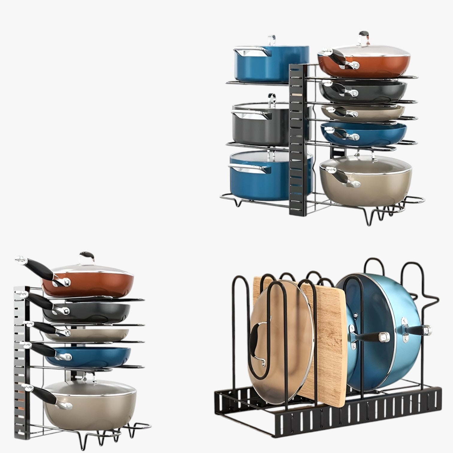Leanna | Scaffale per pentole a 8 strati – salvaspazio e regolabile - - Kitchen kitchen accessory kitchen tools - Concept Palermo