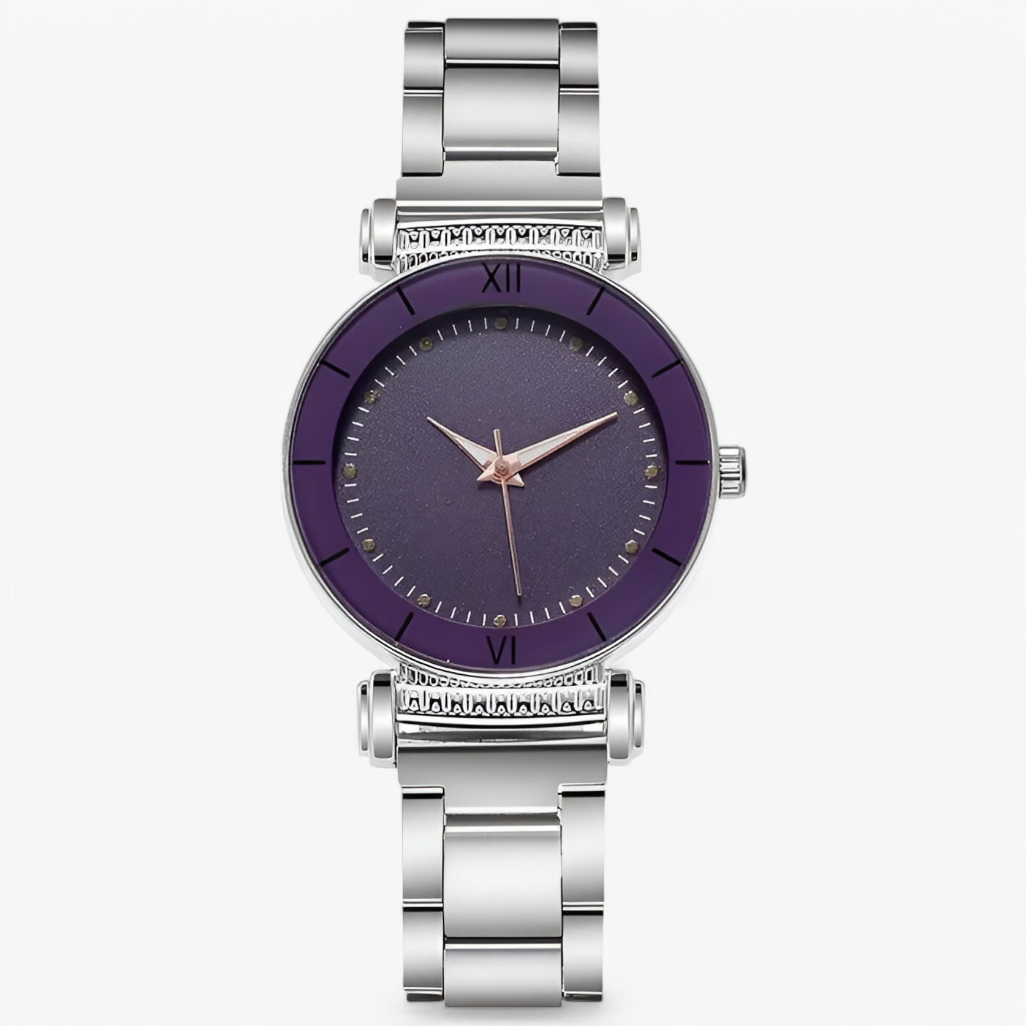 Giulia | Orologio elegante in acciaio dorato - Viola - female watch watch for women - Concept Palermo