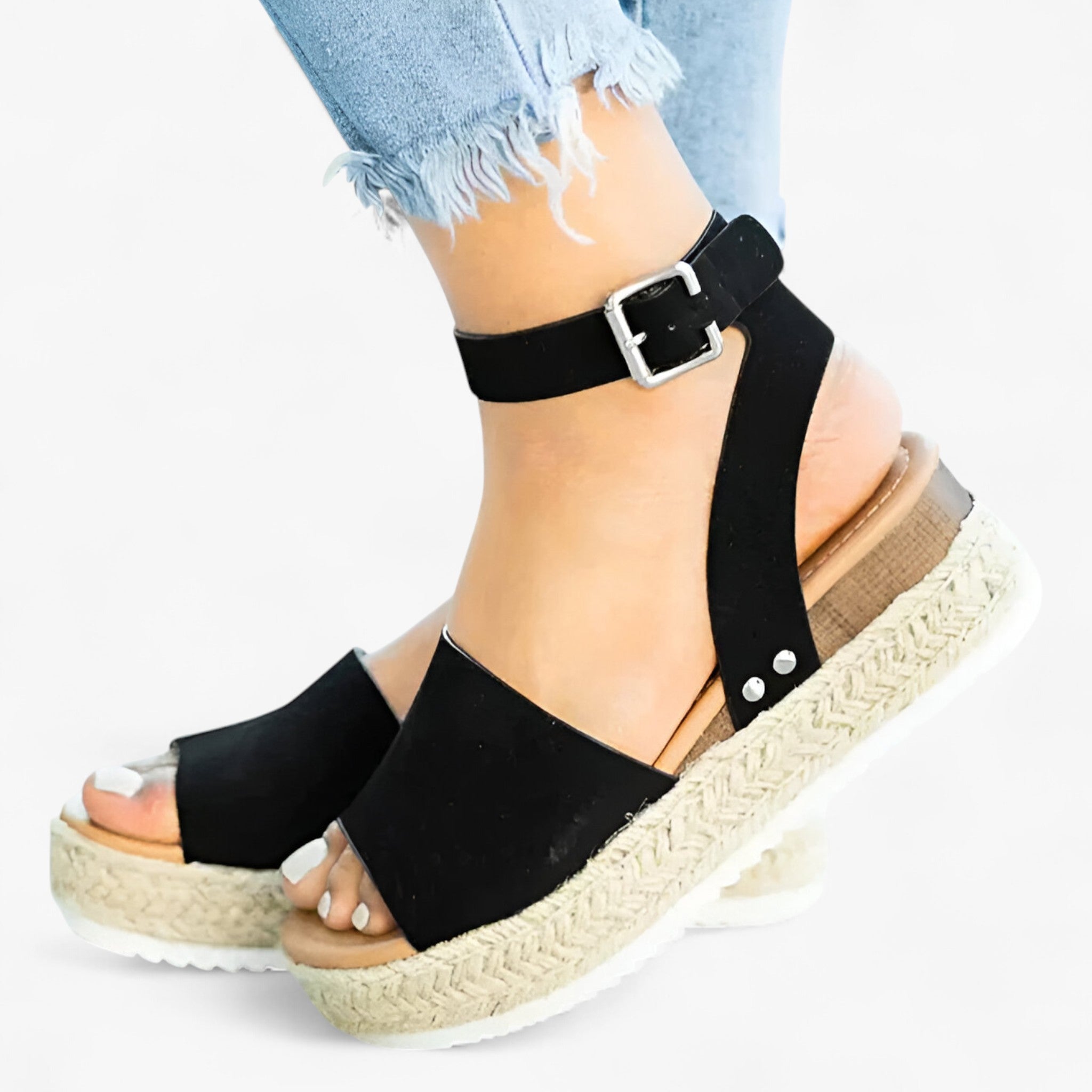 Sarah | Sandali minimalisti senza lacci - Sandali da donna eleganti per un'eleganza semplice - Nero - sandals women sandals - Concept Palermo