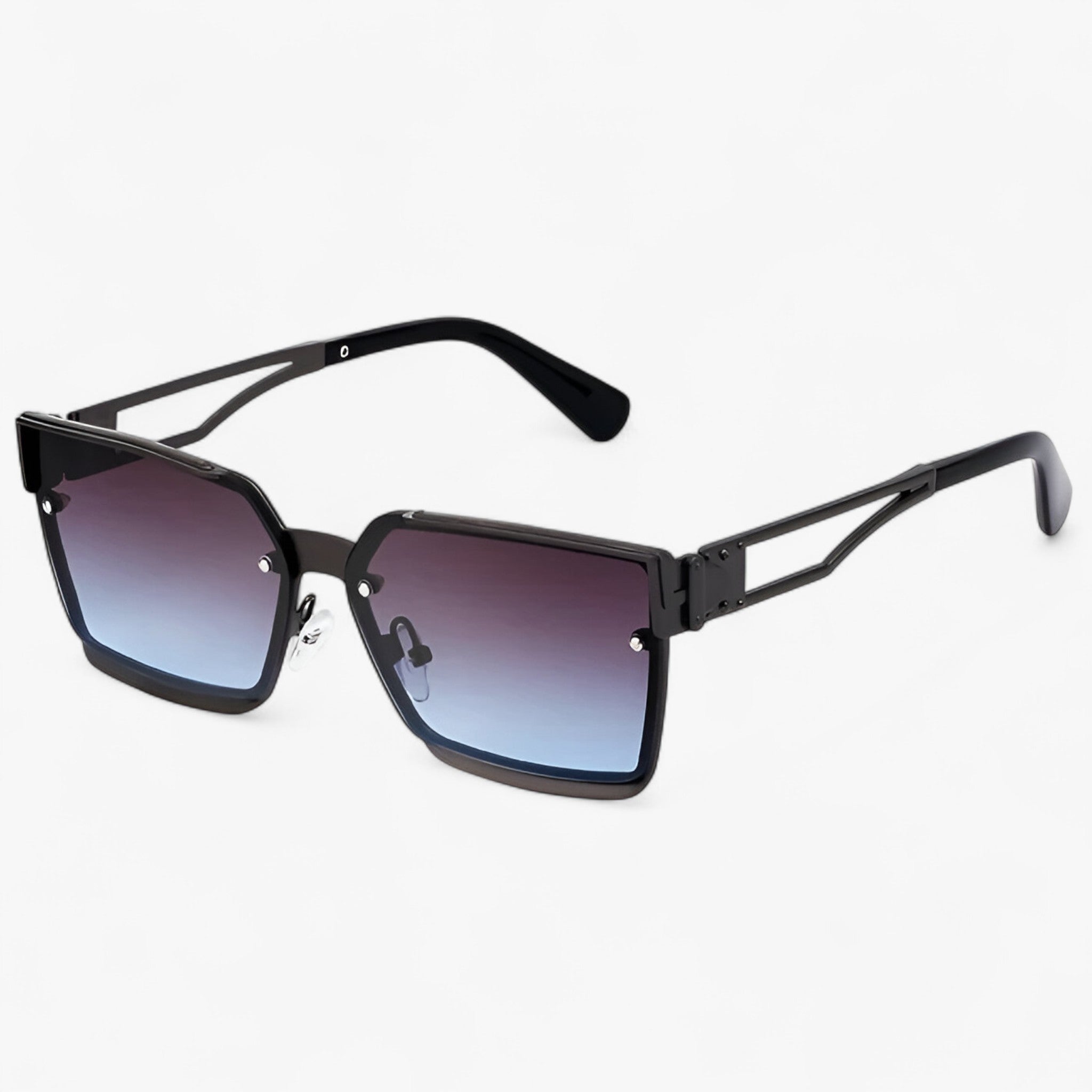 Gregory | Occhiali da sole quadrati vintage punk con montatura in metallo - Grigio Blu - Fashion Sunglasses men sunglasses polarized mens sunglasses Polarized man sunglasses Sunglasses sunglasses polarized men - Concept Palermo