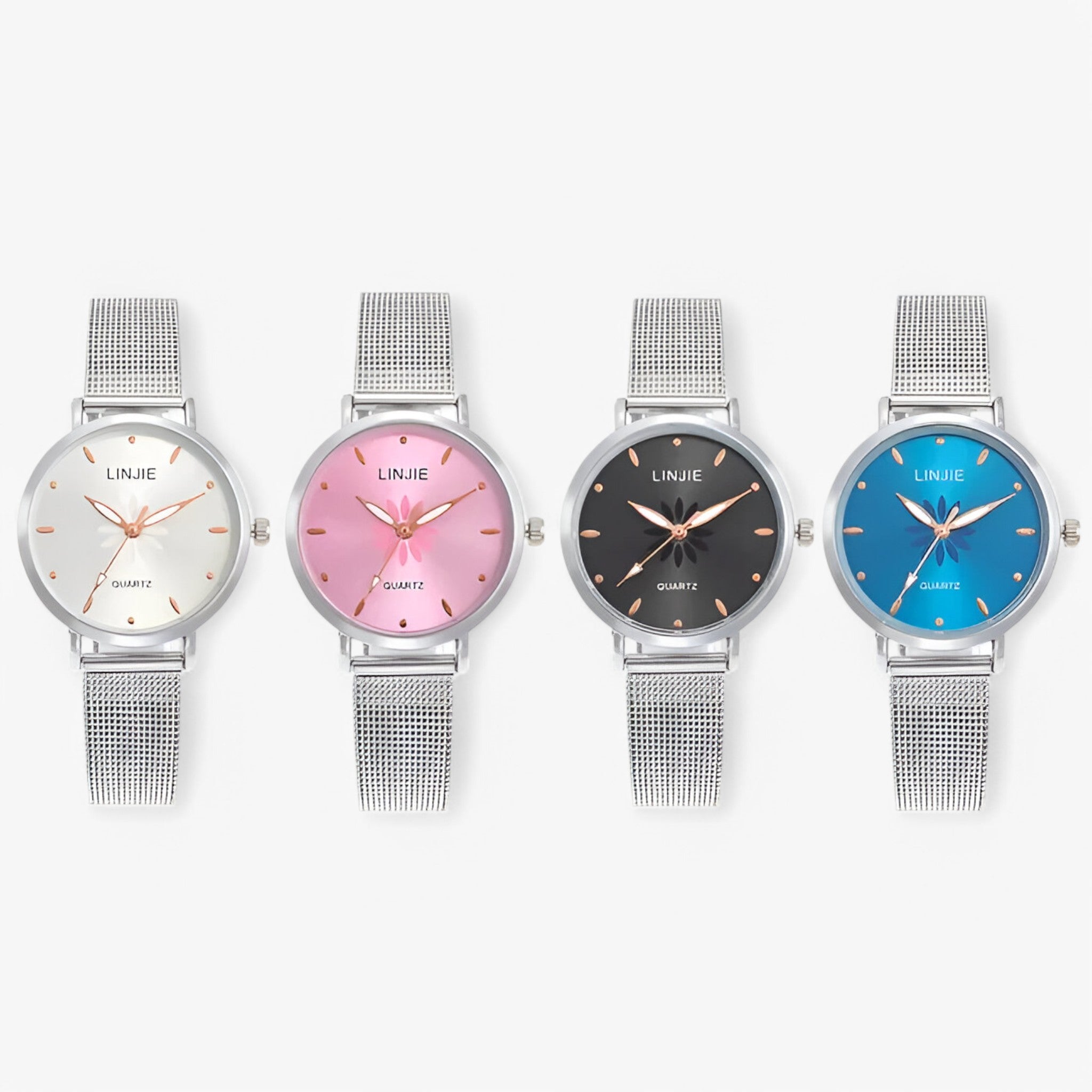 Emma | Orologio minimalista in argento con fiori e cinturino in acciaio - - female watch watch for women - Concept Palermo