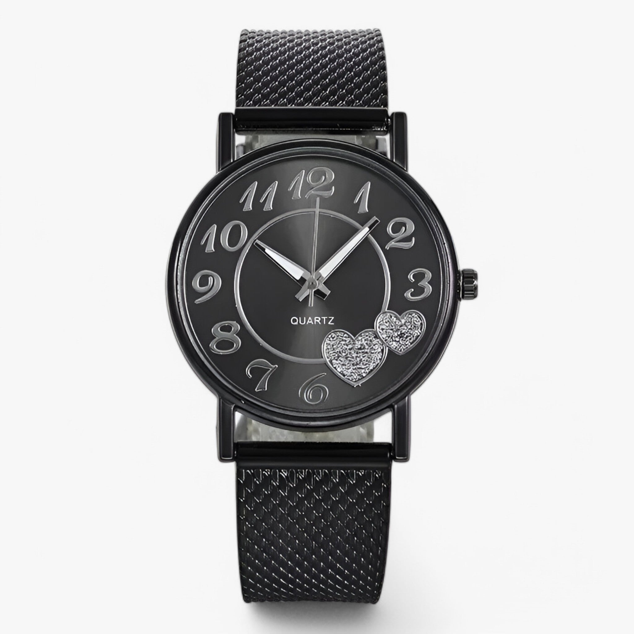 Karina | Orologio Elegante in Oro Rosa con Quadrante a Cuore - Nera-2 - female watch watch for women - Concept Palermo