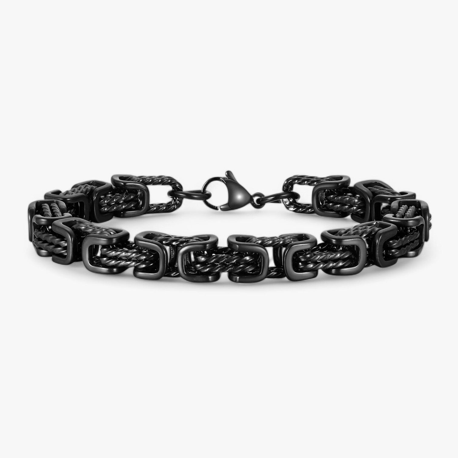 Floris | Robusto e Senza Tempo – Bracciale Maschile Chunky Bizantino - Nero - BRACELETS mens bracelet - Concept Palermo