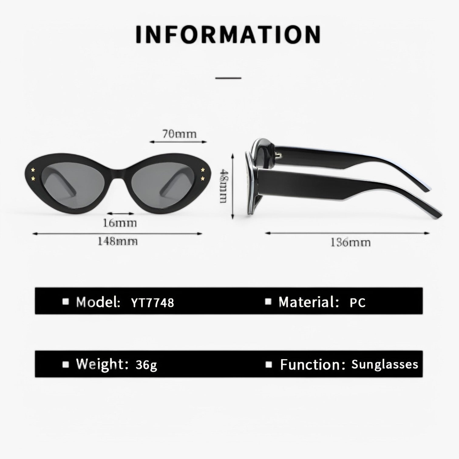 Selah | Occhiali da sole retro eleganti con protezione UV400 - - Cat Eye Sunglasses Fashion Sunglasses polarized sunglasses women Sunglasses - Concept Palermo