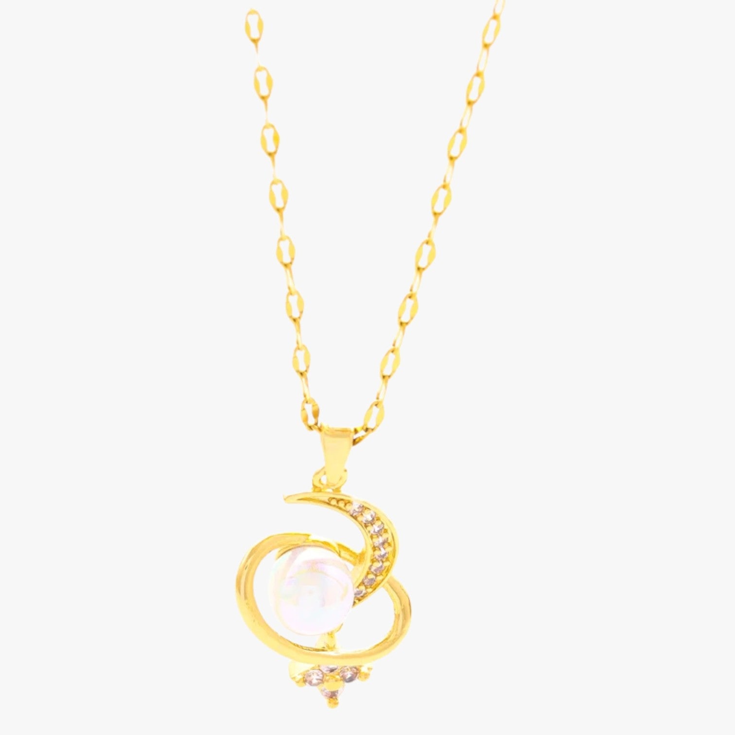Ivanna | Collana romantica in acciaio inossidabile con luna e stella - - elegant womens necklaces necklace NECKLACES Necklaces for Women - Concept Palermo